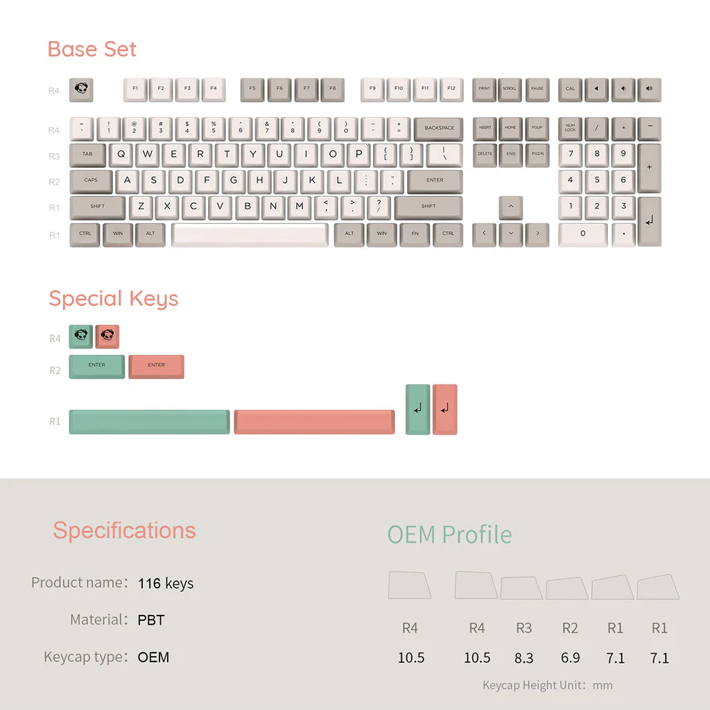 9009 Dye-Sub Keycap Set(116-Key) - Image 3