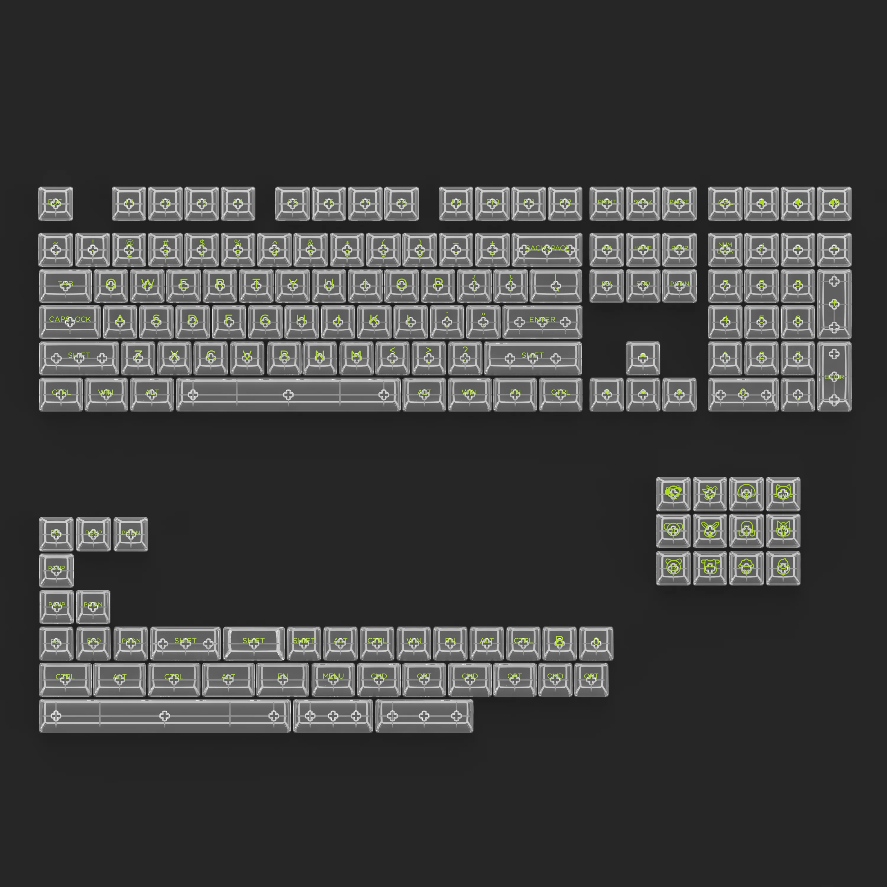 ASA Clear Keycap Set (155-Key) - Image 12
