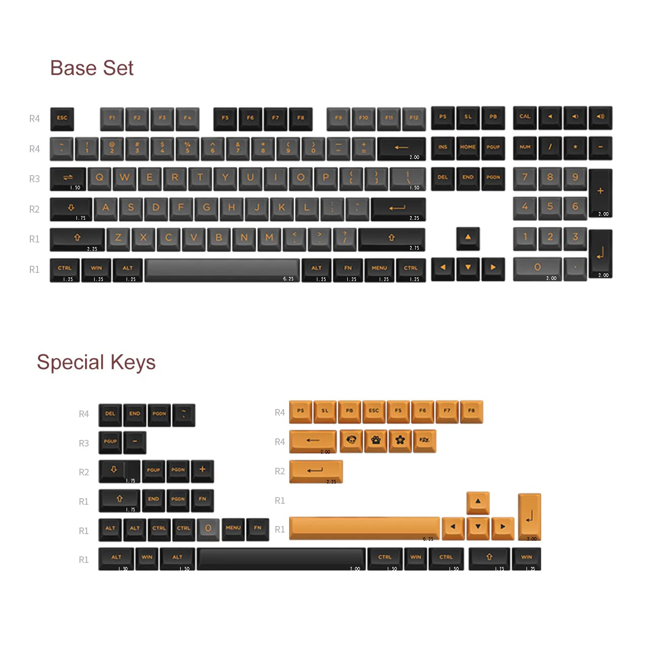 Black & Bronze Keycap Set (158-key) - Image 4