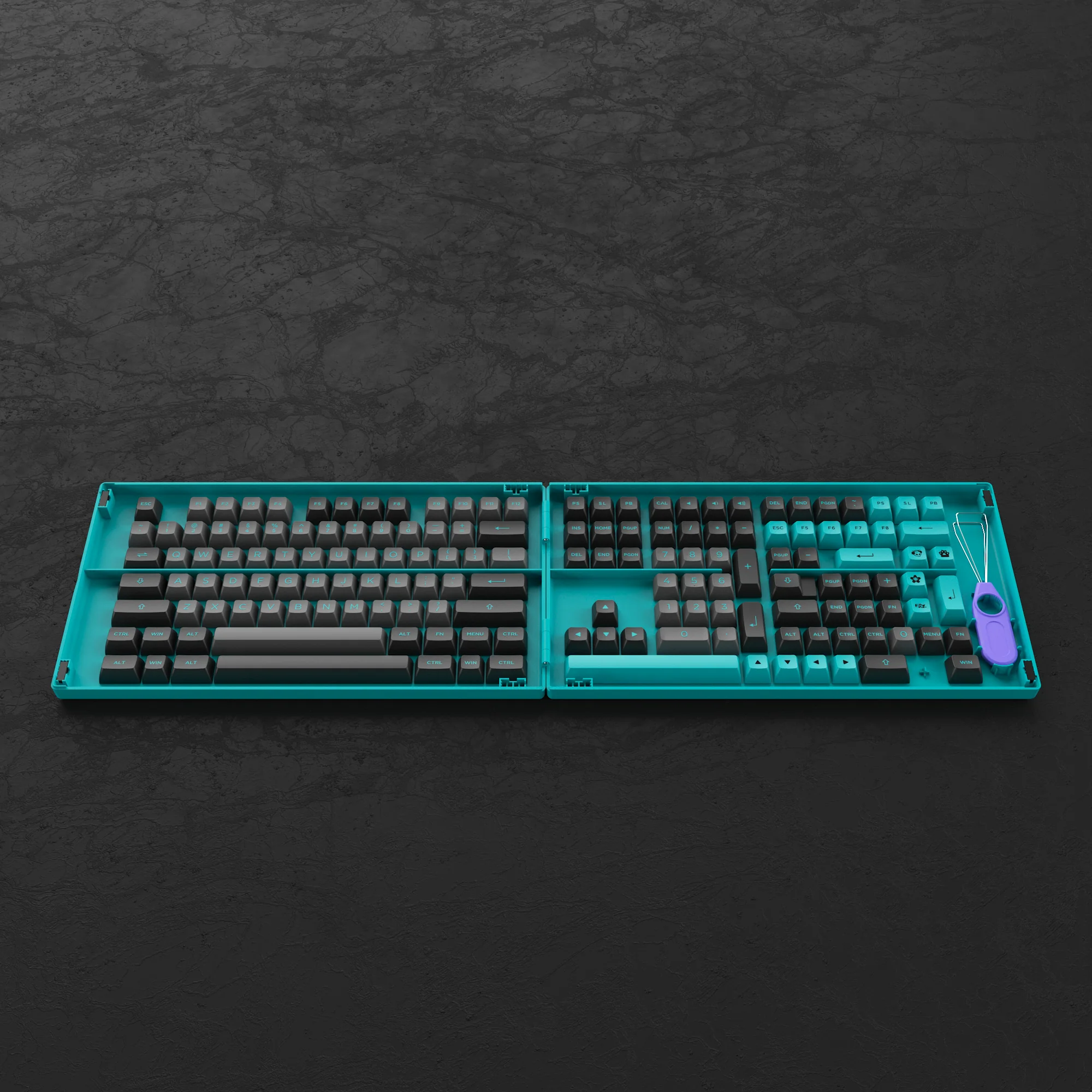 Black & Cyan Keycap Set(197-Key) - Image 5