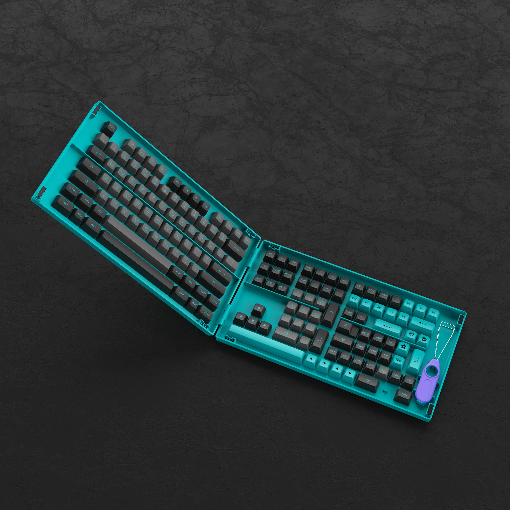 Black & Cyan Keycap Set(197-Key) - Image 6
