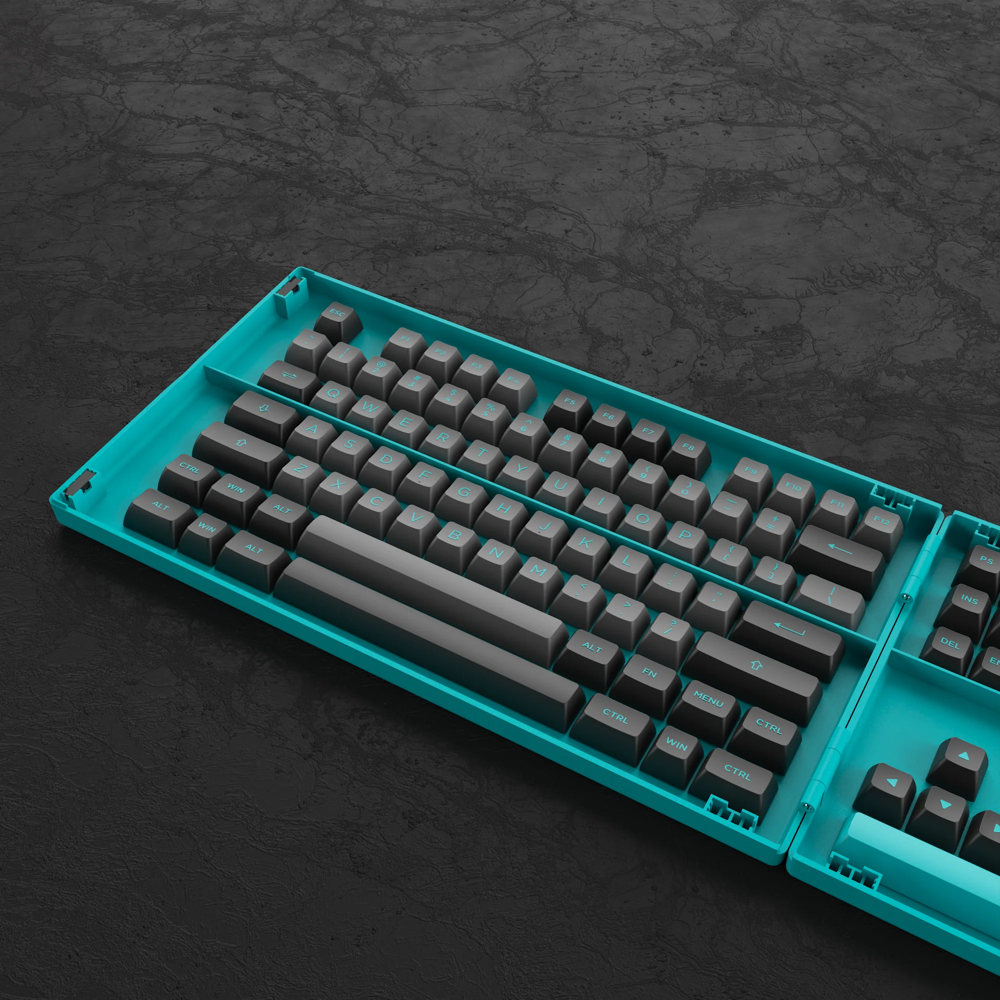 Black & Cyan Keycap Set(197-Key) - Image 7