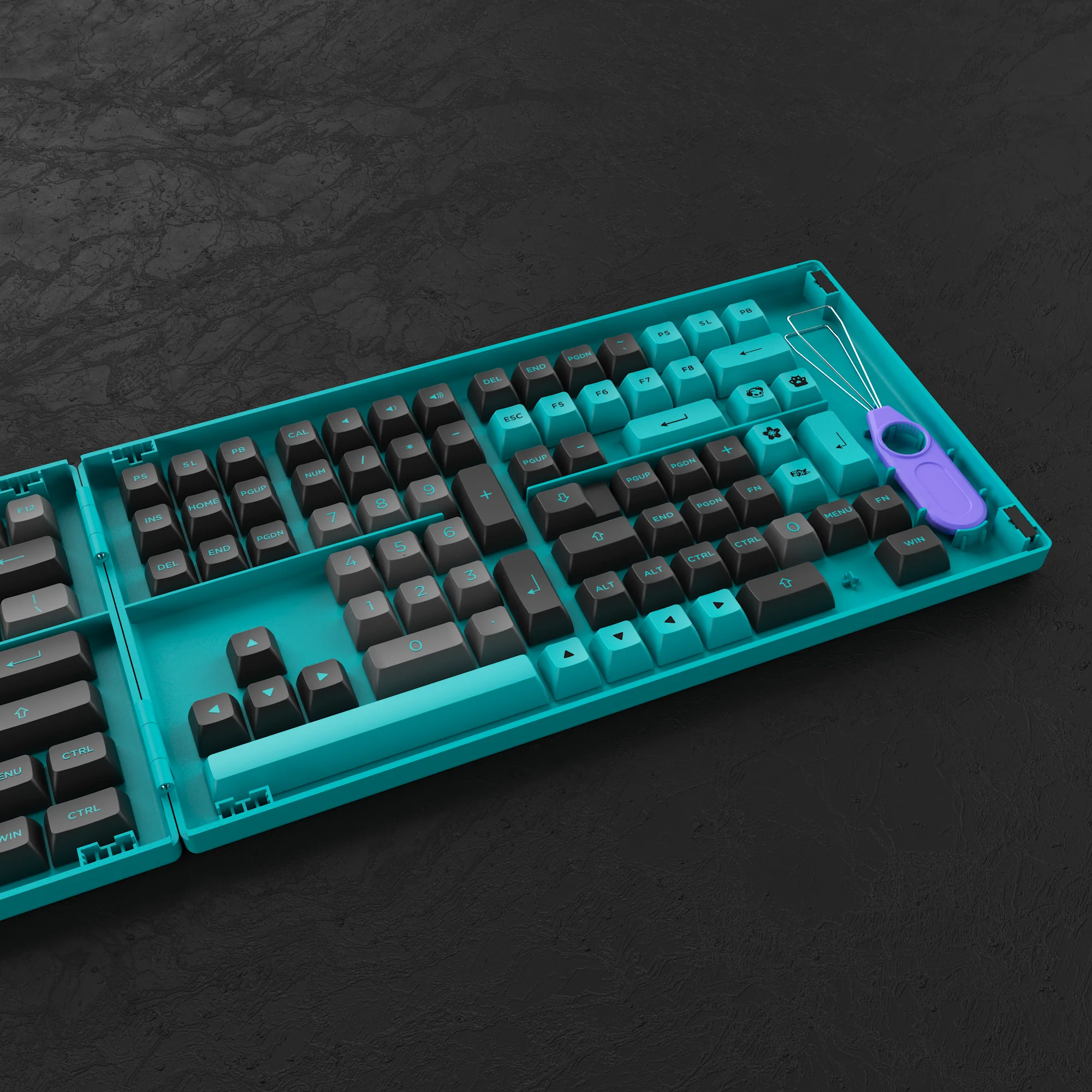 Black & Cyan Keycap Set(197-Key) - Image 8