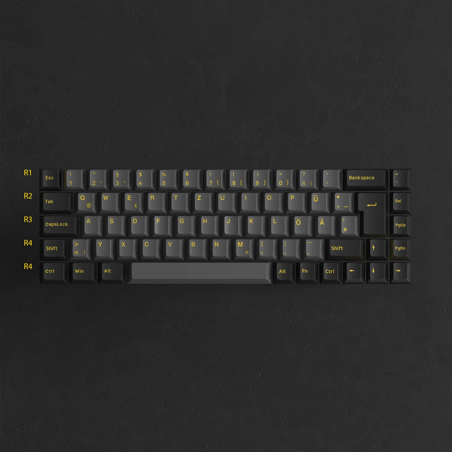 Black & Gold ISO DE Keycap Set (69-key) - Image 13