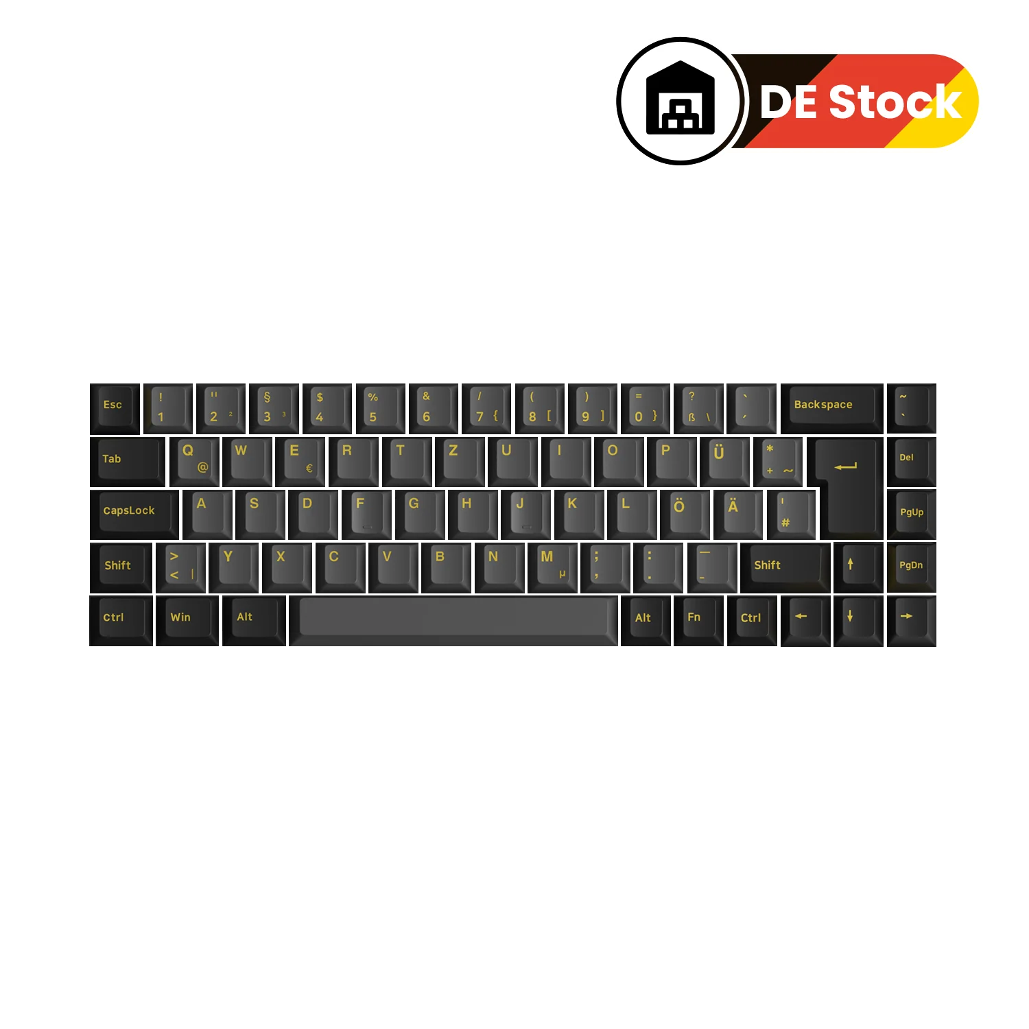 Black & Gold ISO DE Keycap Set (69-key) - Image 14