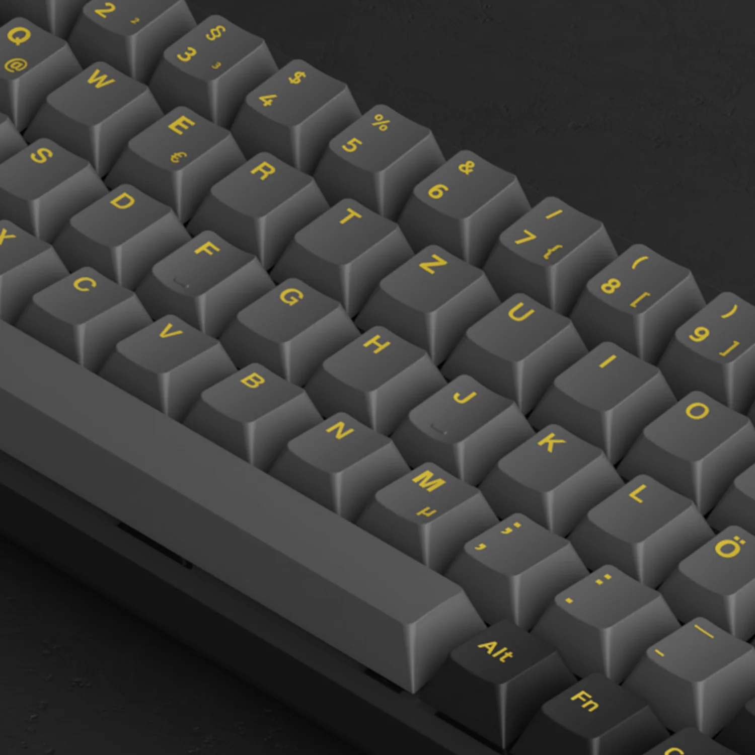 Black & Gold ISO Nordic Keycap Set (76-key) - Image 8