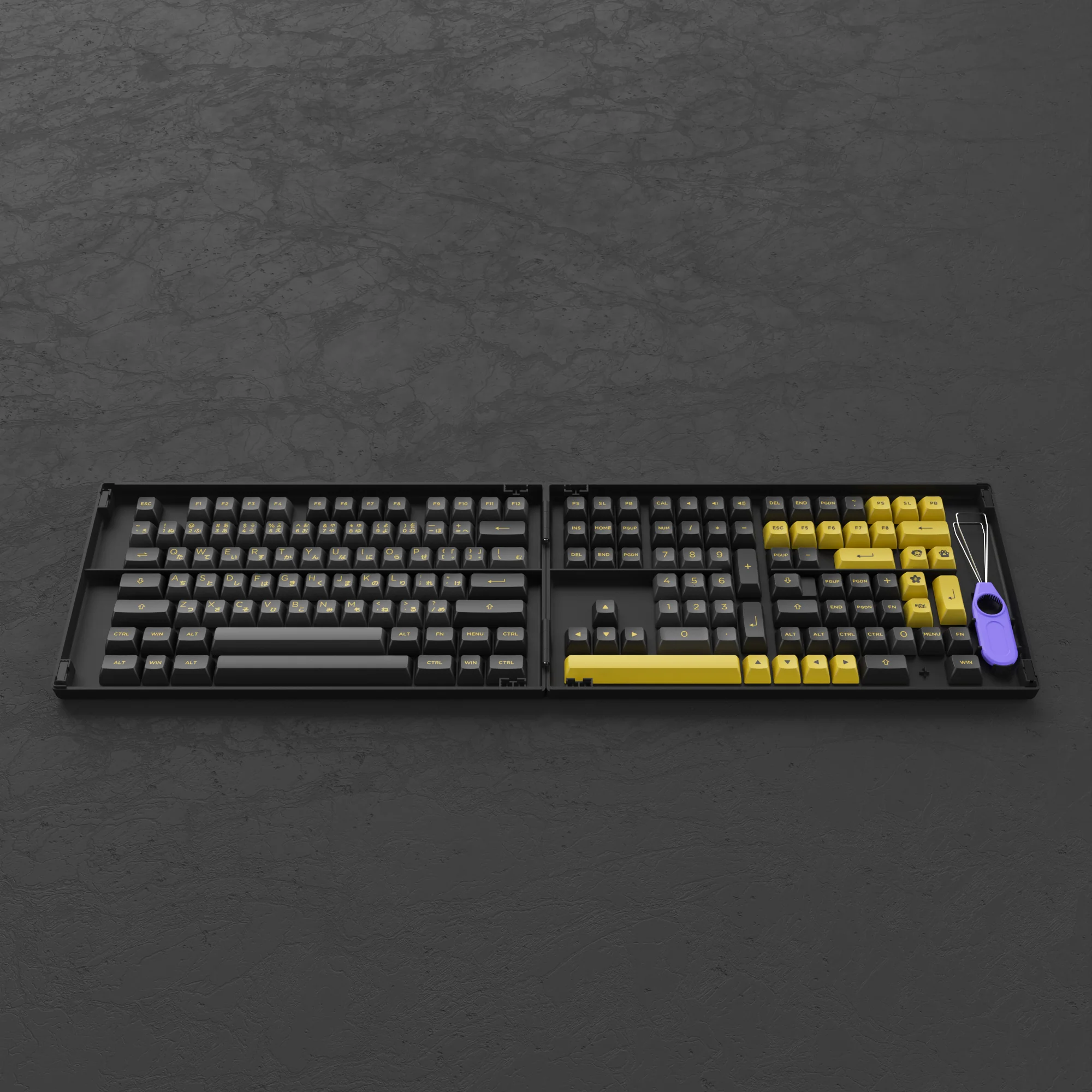 Black & Gold Keycap-Set Hiragana Version(158-Key) - Image 2