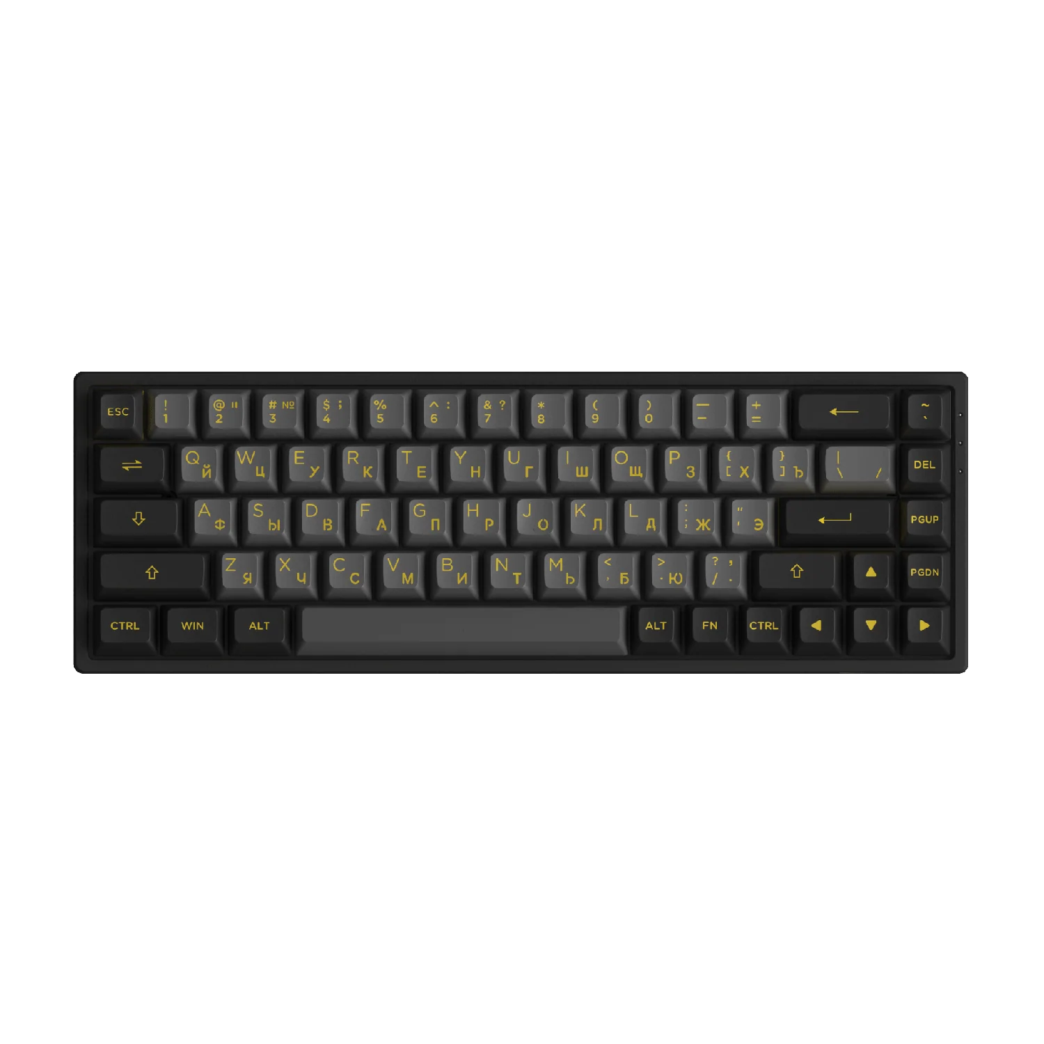 Black & Gold Cyrillic Keycap Set (68-key) - Image 4