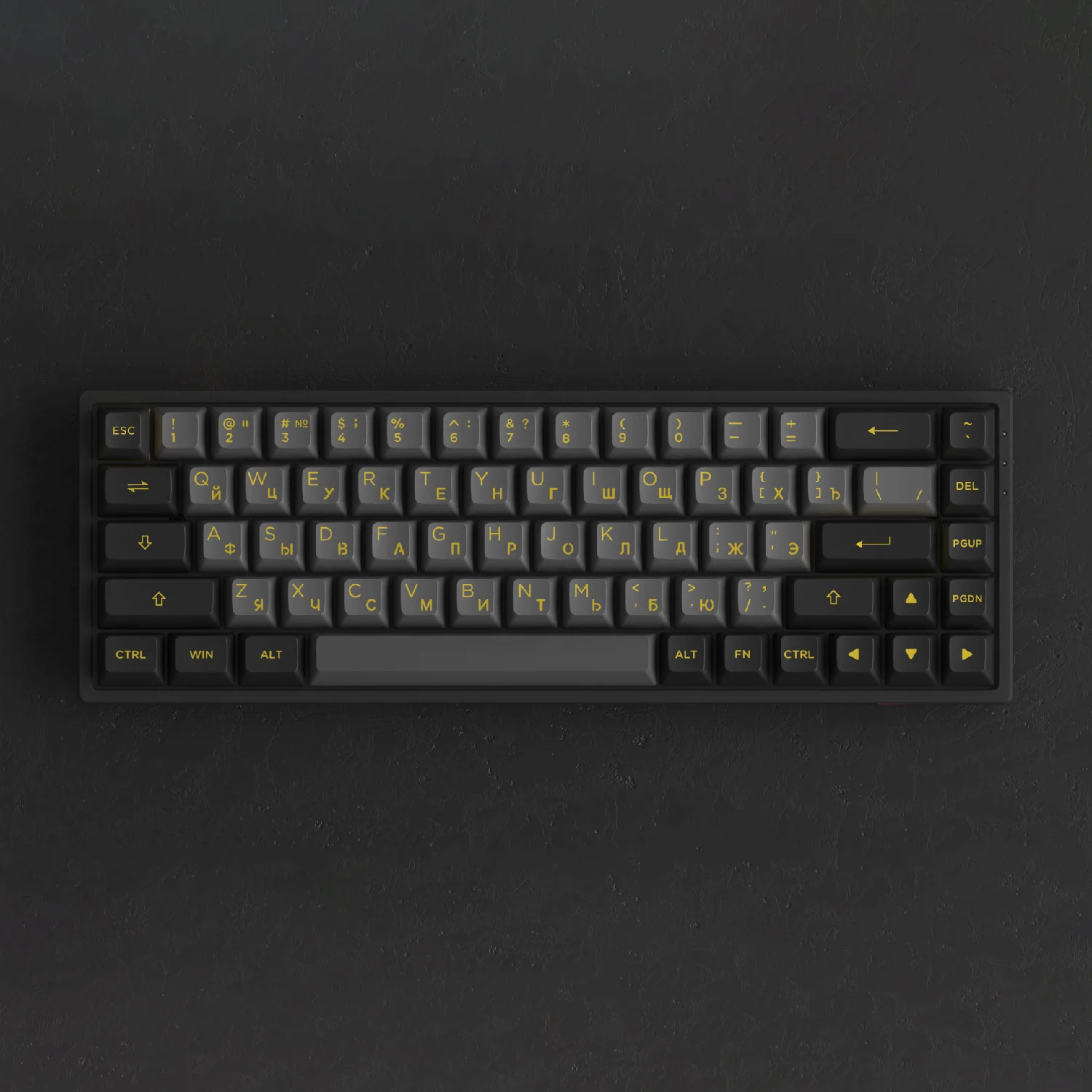 Black & Gold Cyrillic Keycap Set (68-key) - Image 8