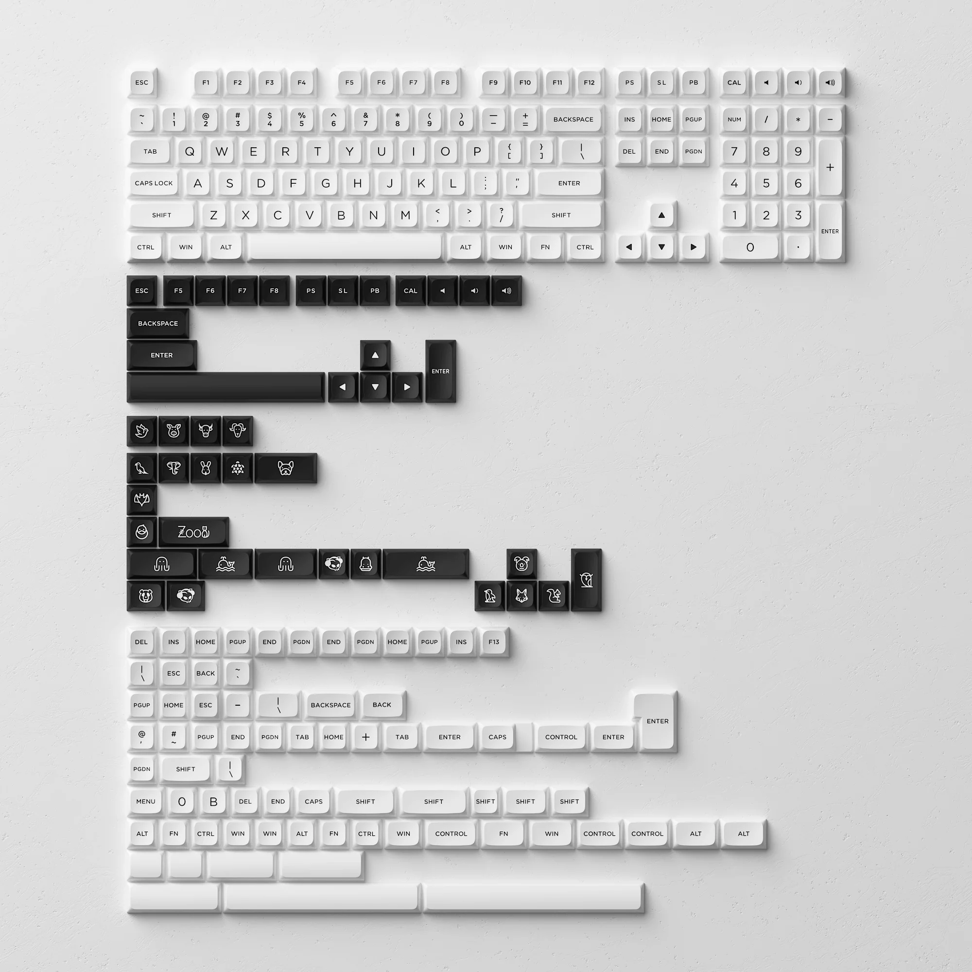 Black on White MDA Keycap Set (227-key) - Image 10