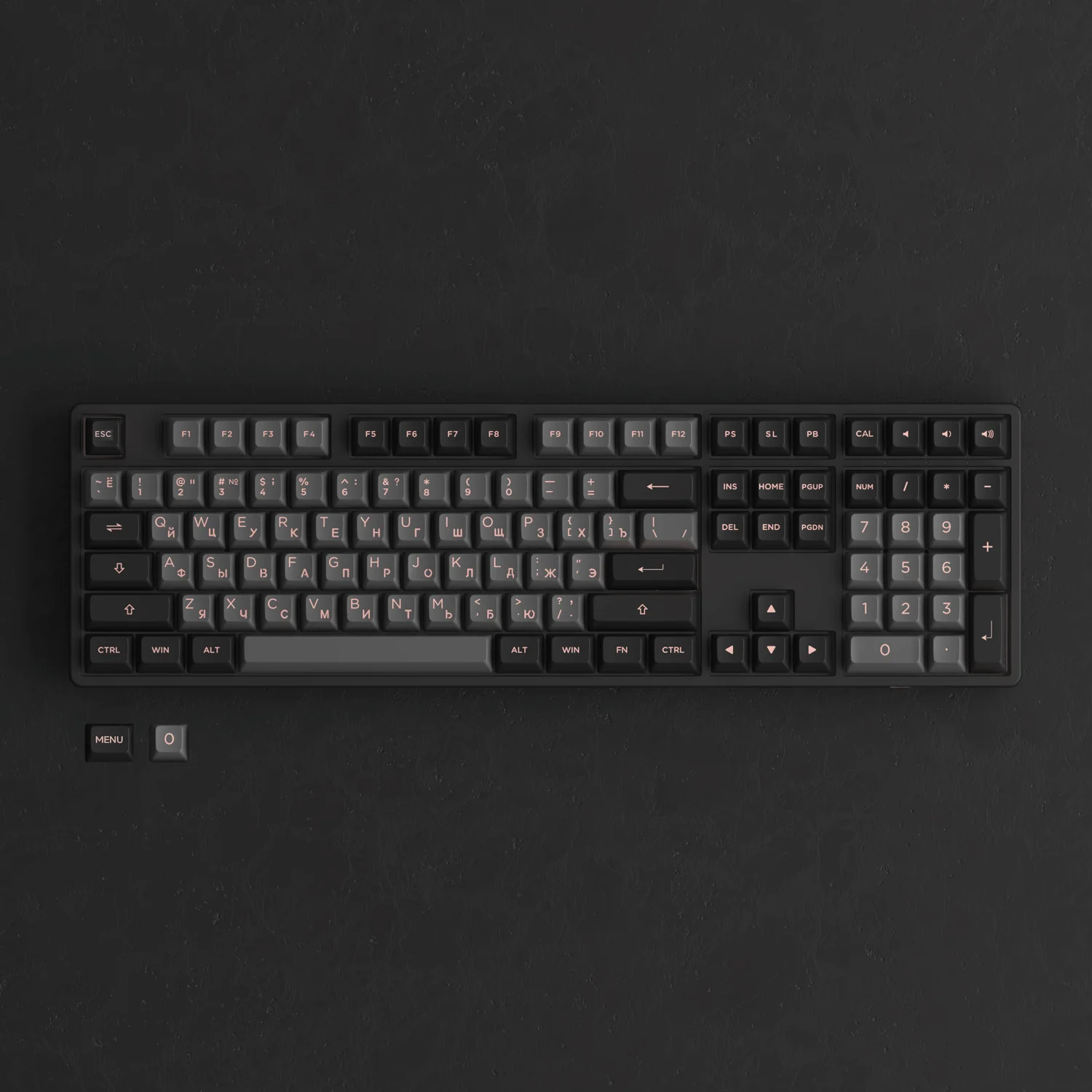 Black & Pink Cyrillic Keycap Set (110-key) - Image 6