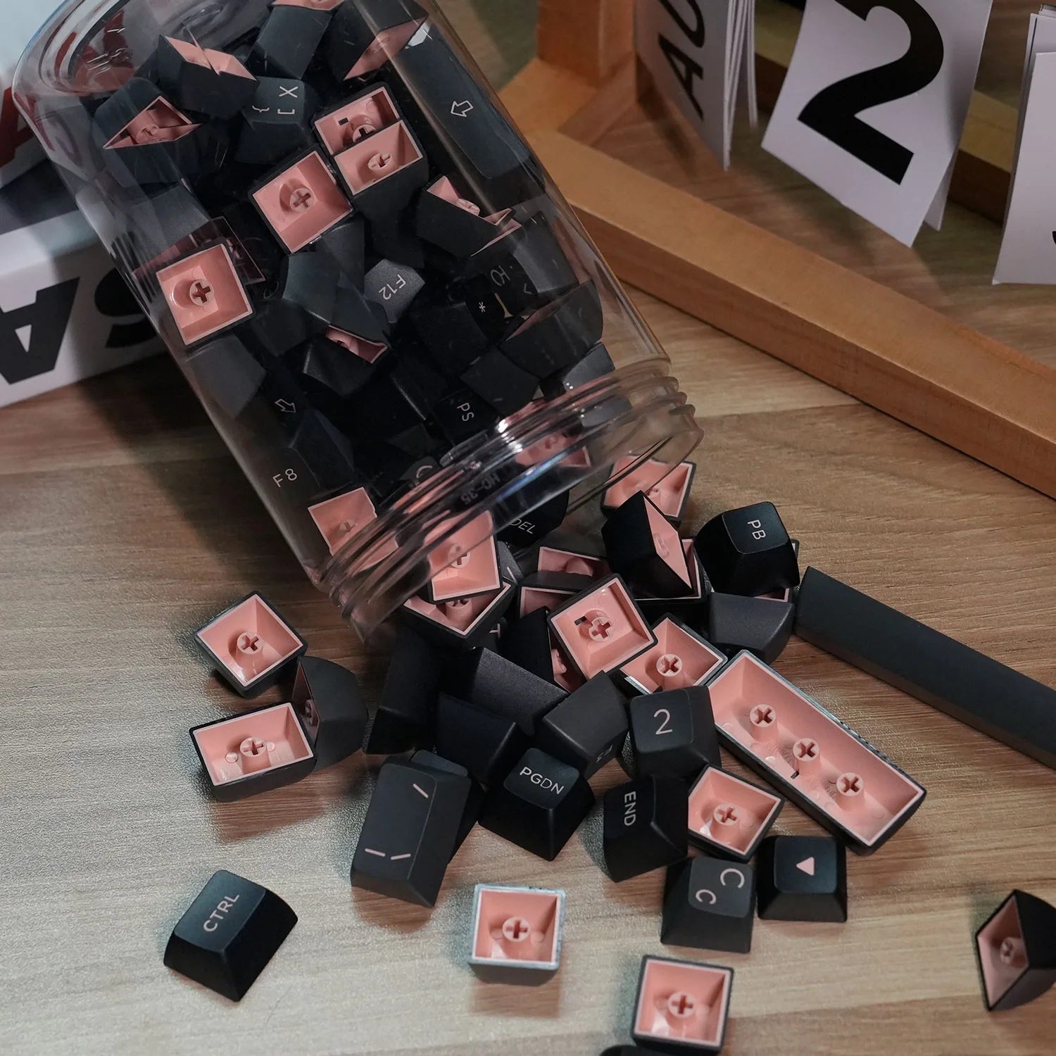 Black & Pink Cyrillic Keycap Set (110-key) - Image 8