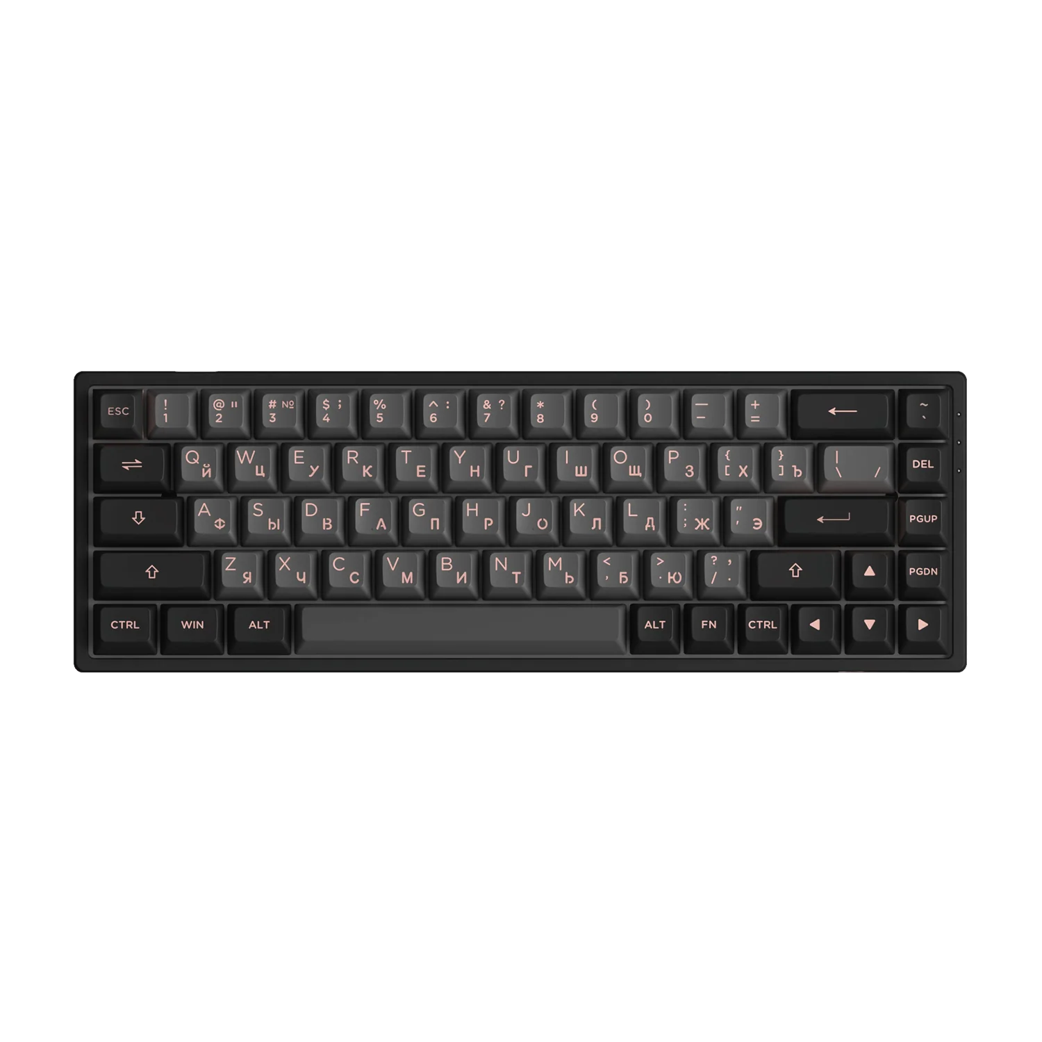 Black & Pink Cyrillic Keycap Set (68-key) - Image 3