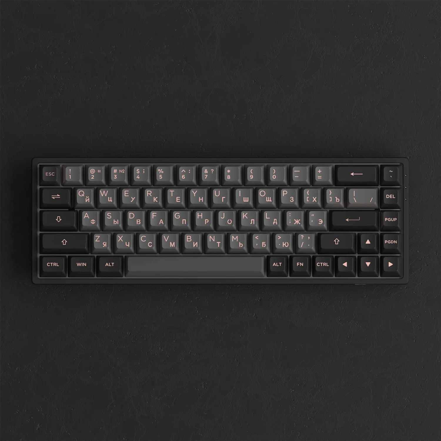 Black & Pink Cyrillic Keycap Set (68-key) - Image 6