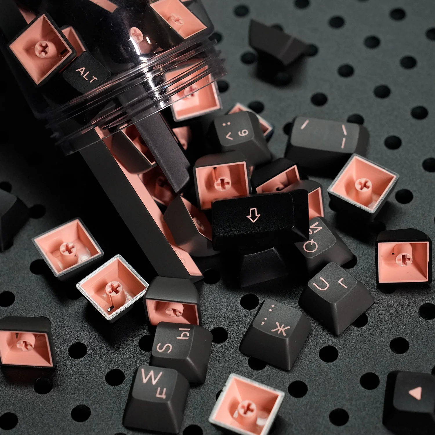 Black & Pink Cyrillic Keycap Set (68-key) - Image 9