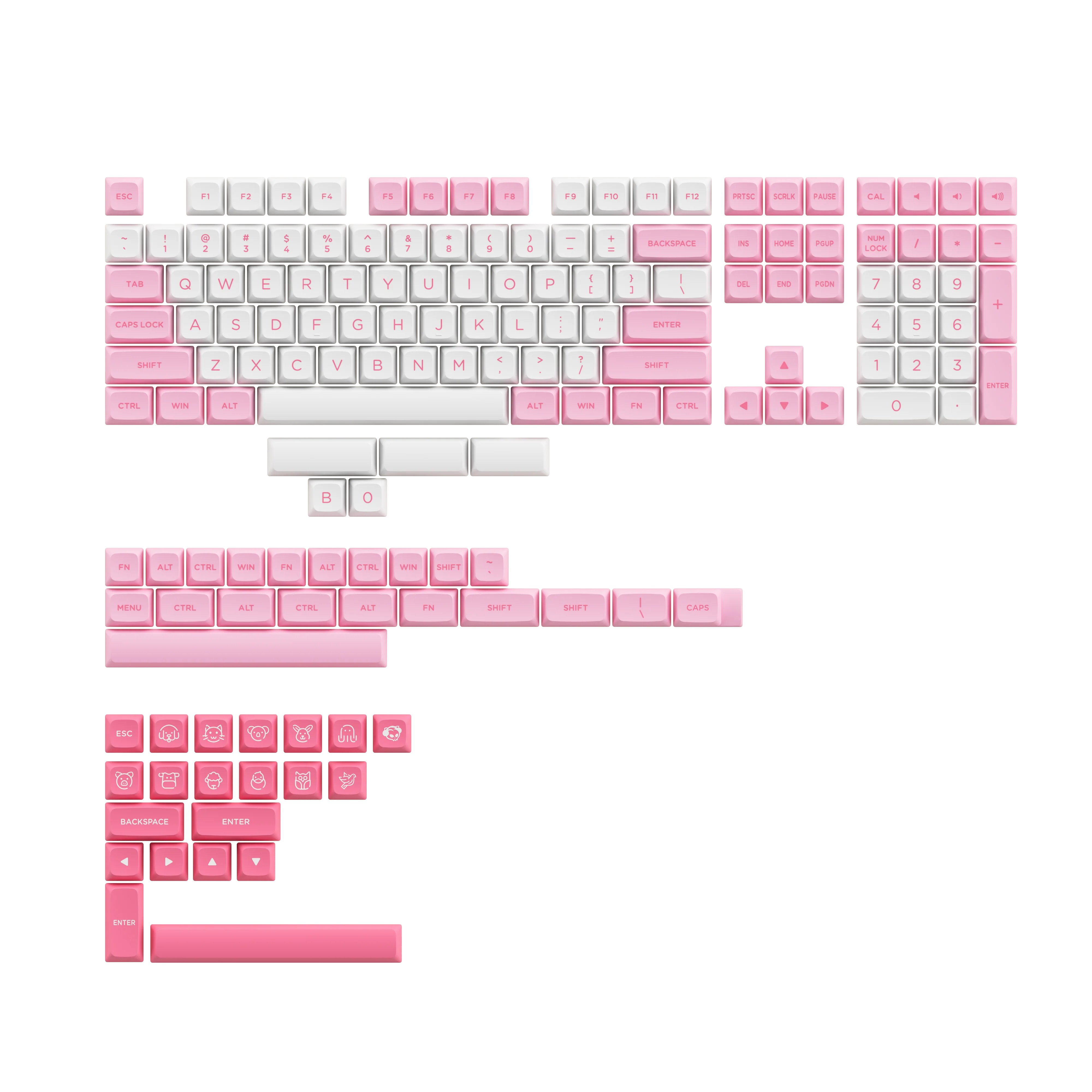 Black & Pink Keycap Set ASA Low(155-key) - Image 11