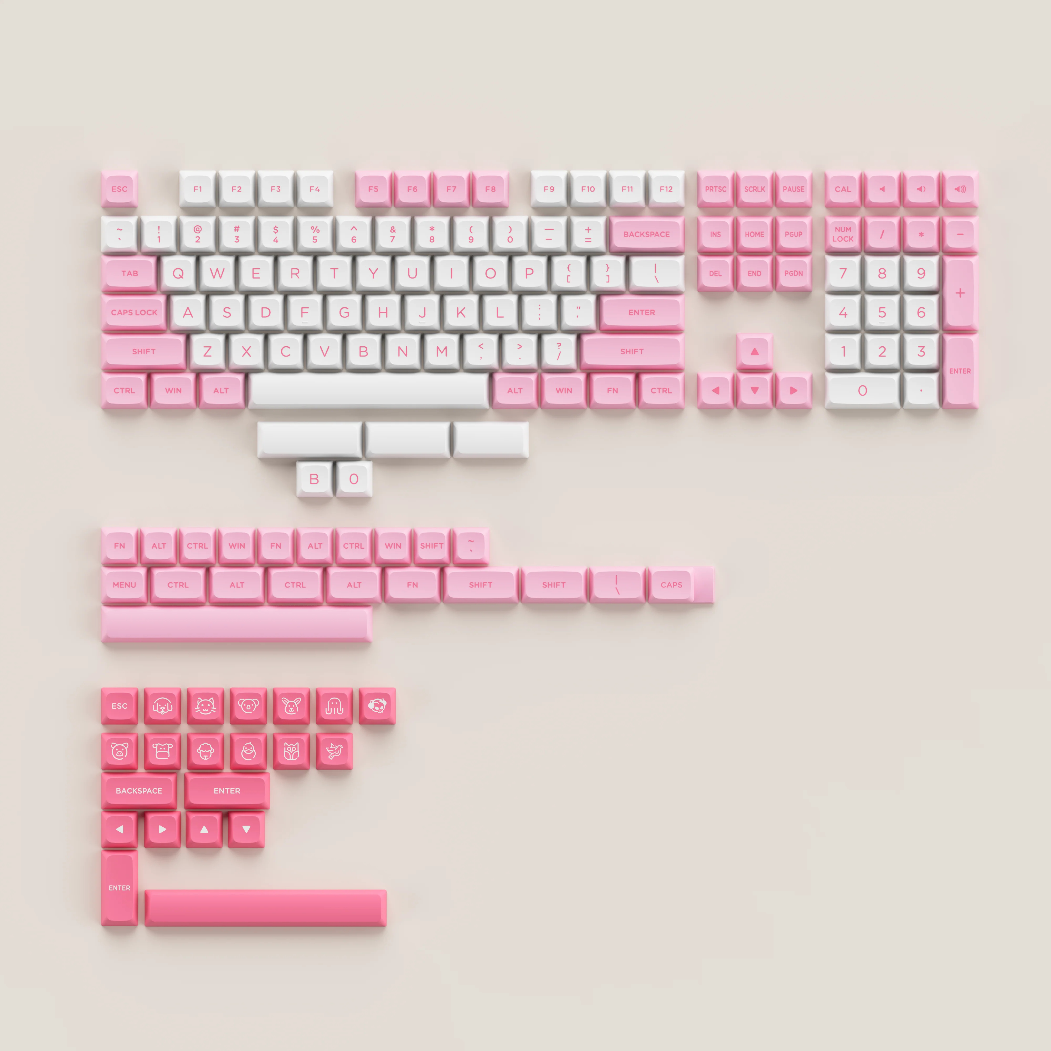 Black & Pink Keycap Set ASA Low(155-key) - Image 15