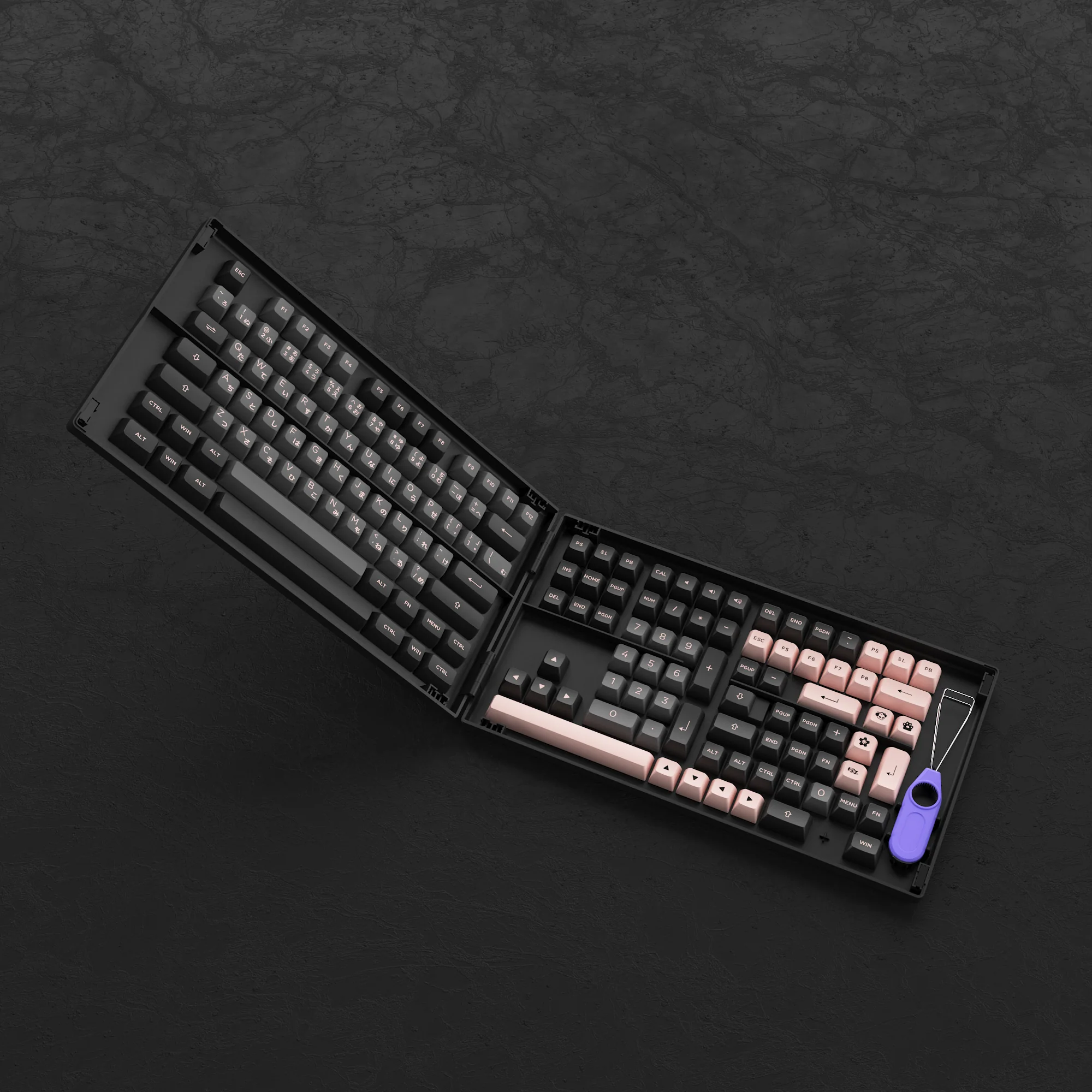 Black & Pink Keycap Set Hiragana Version (158-Key) - Image 6