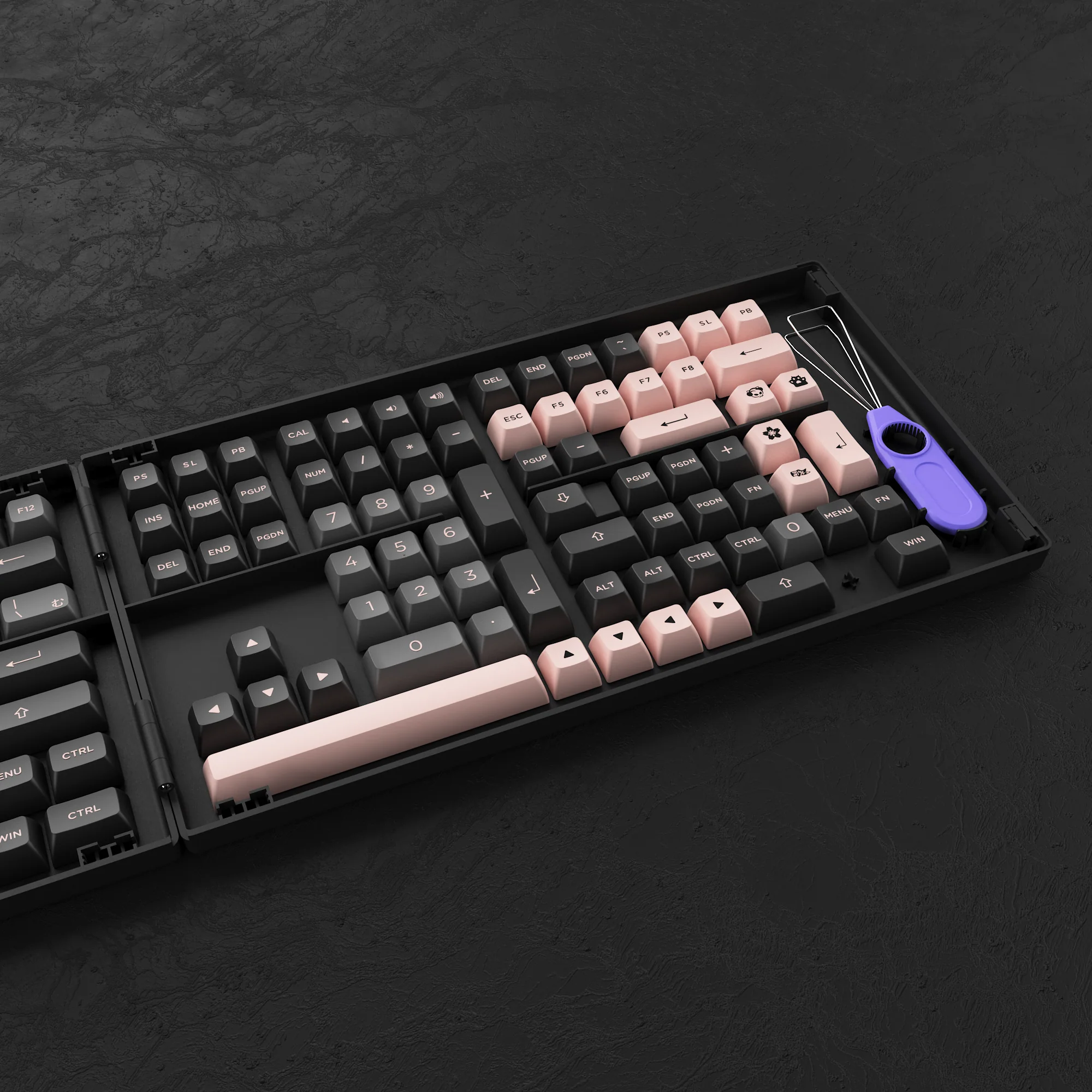 Black & Pink Keycap Set Hiragana Version (158-Key) - Image 7
