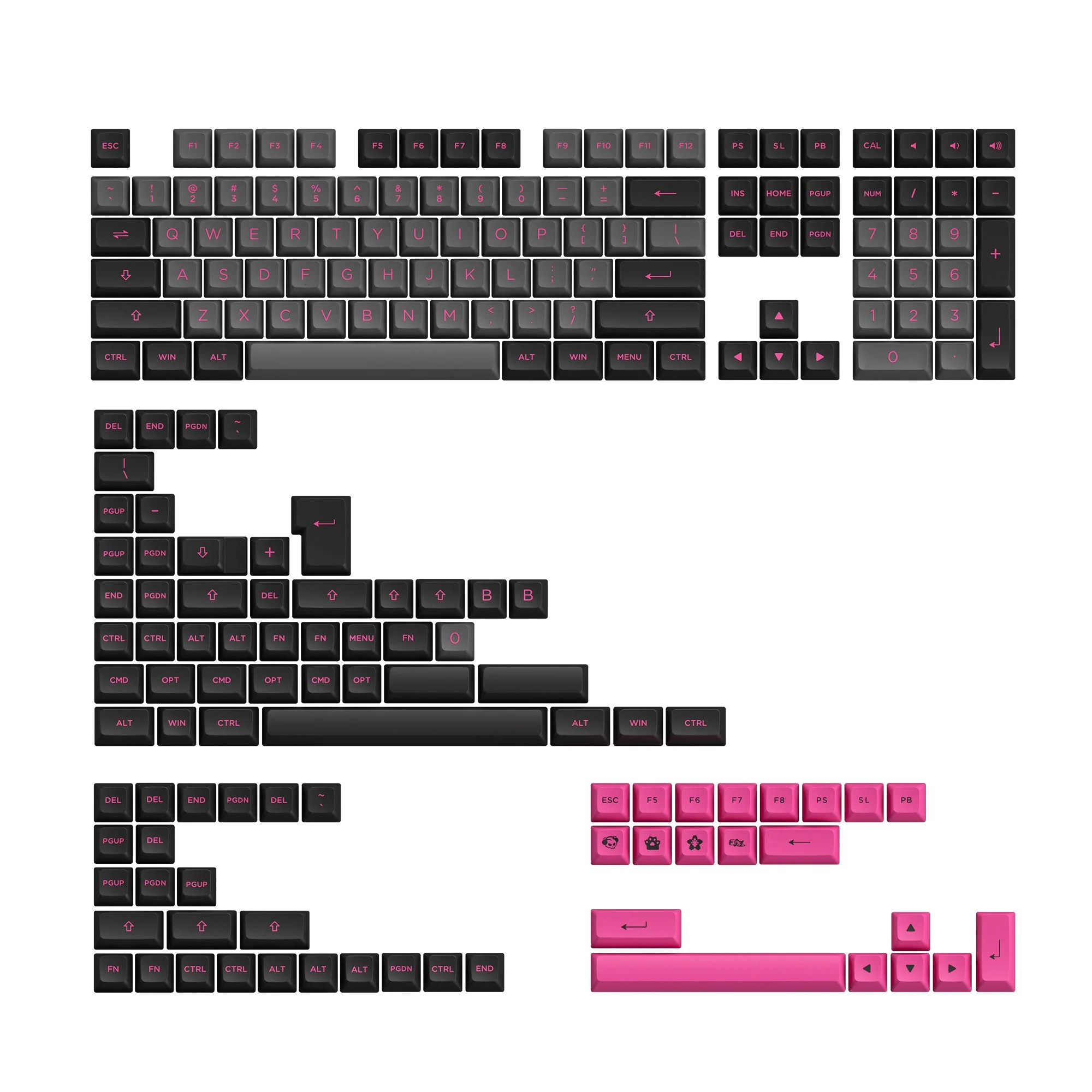 Black & Rose Keycap Set(197-Key) - Image 7