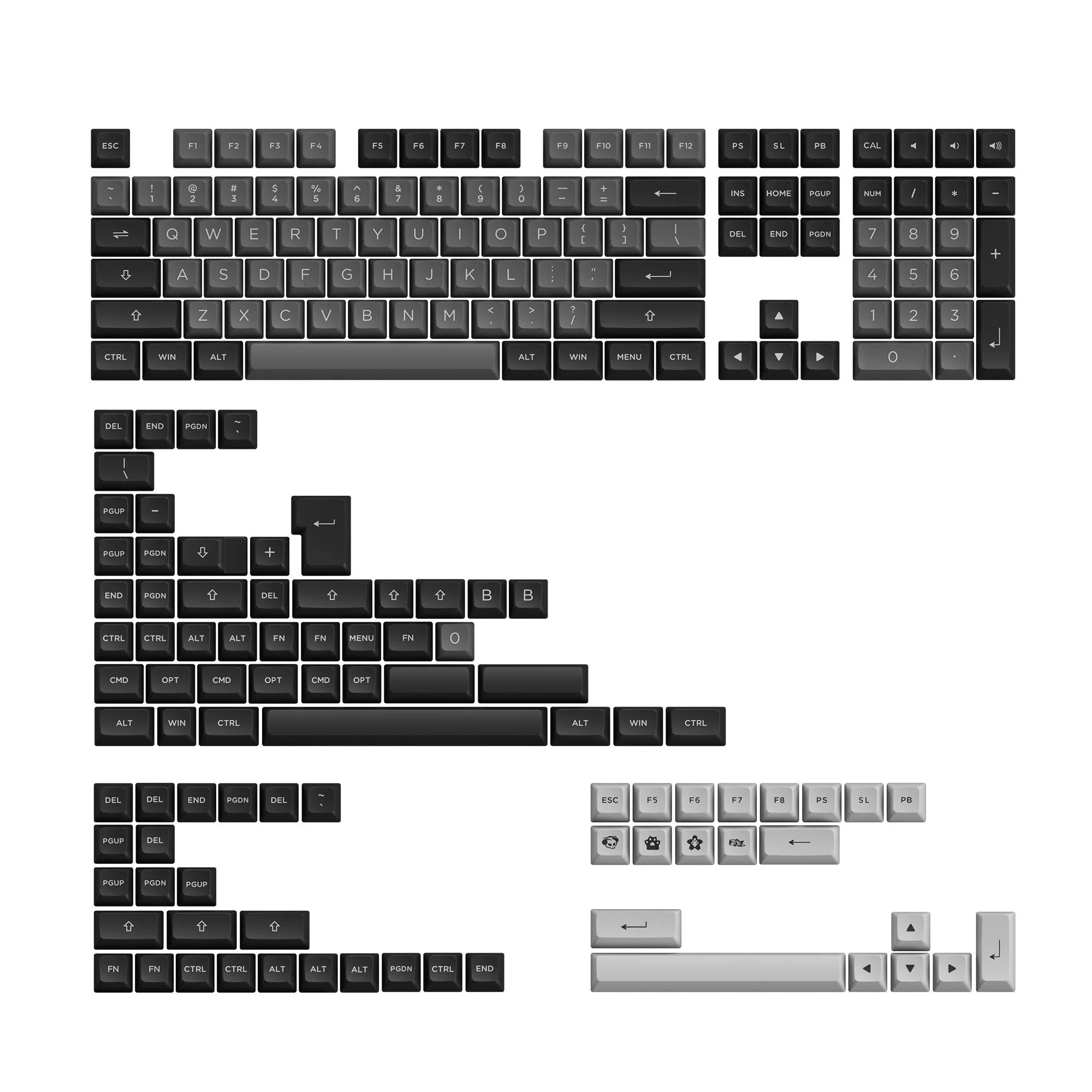 Black & Silver Keycap Set(197-Key) - Image 9