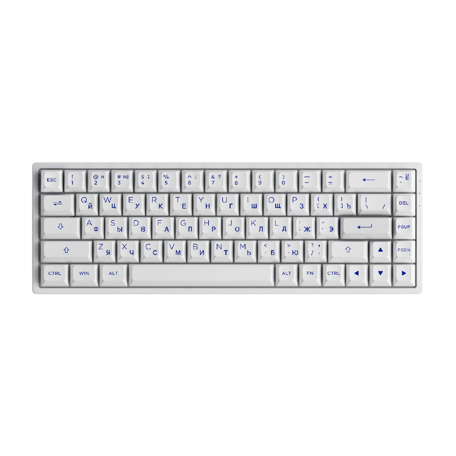 Blue on White Cyrillic Keycap Set (68-key) - Image 3