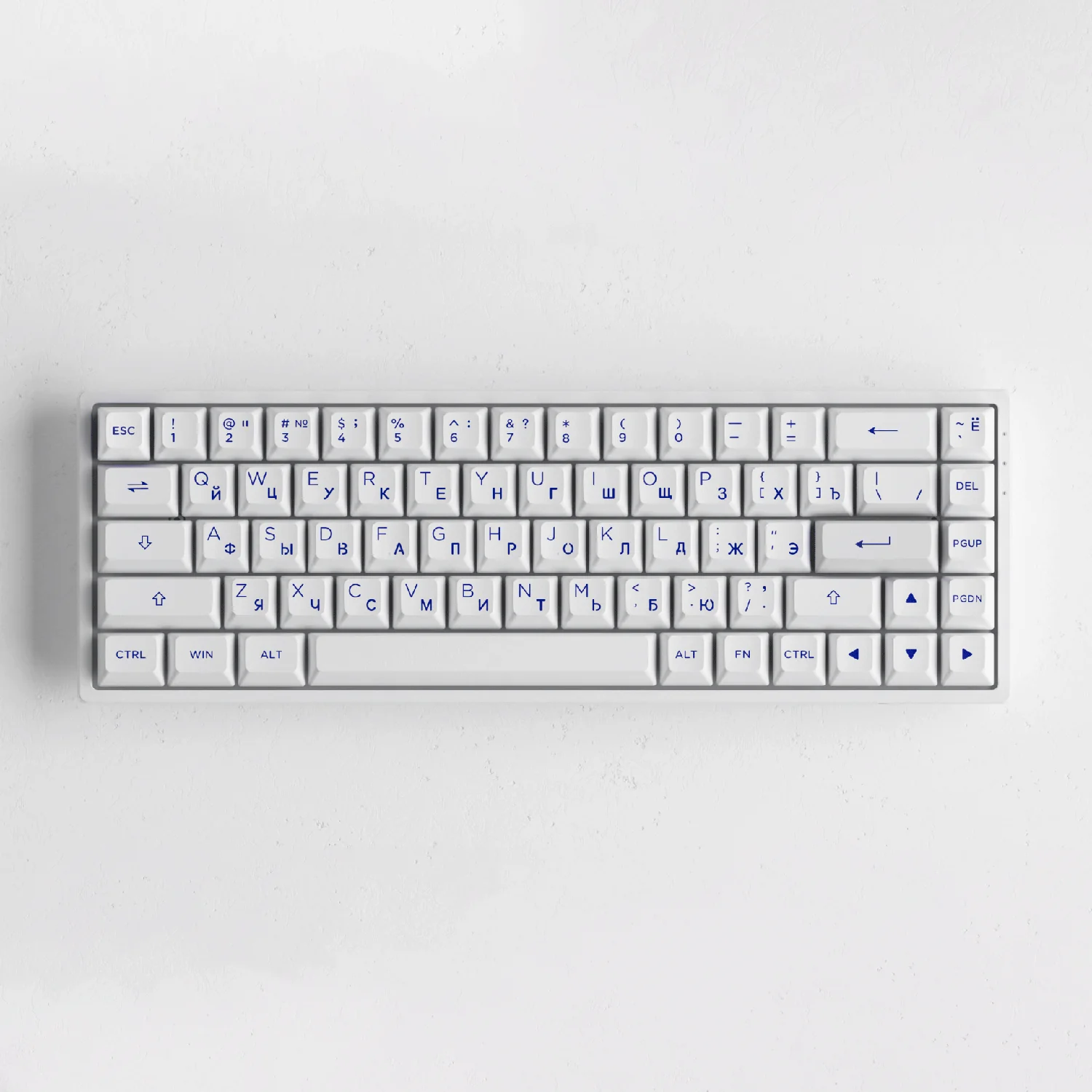 Blue on White Cyrillic Keycap Set (68-key) - Image 6
