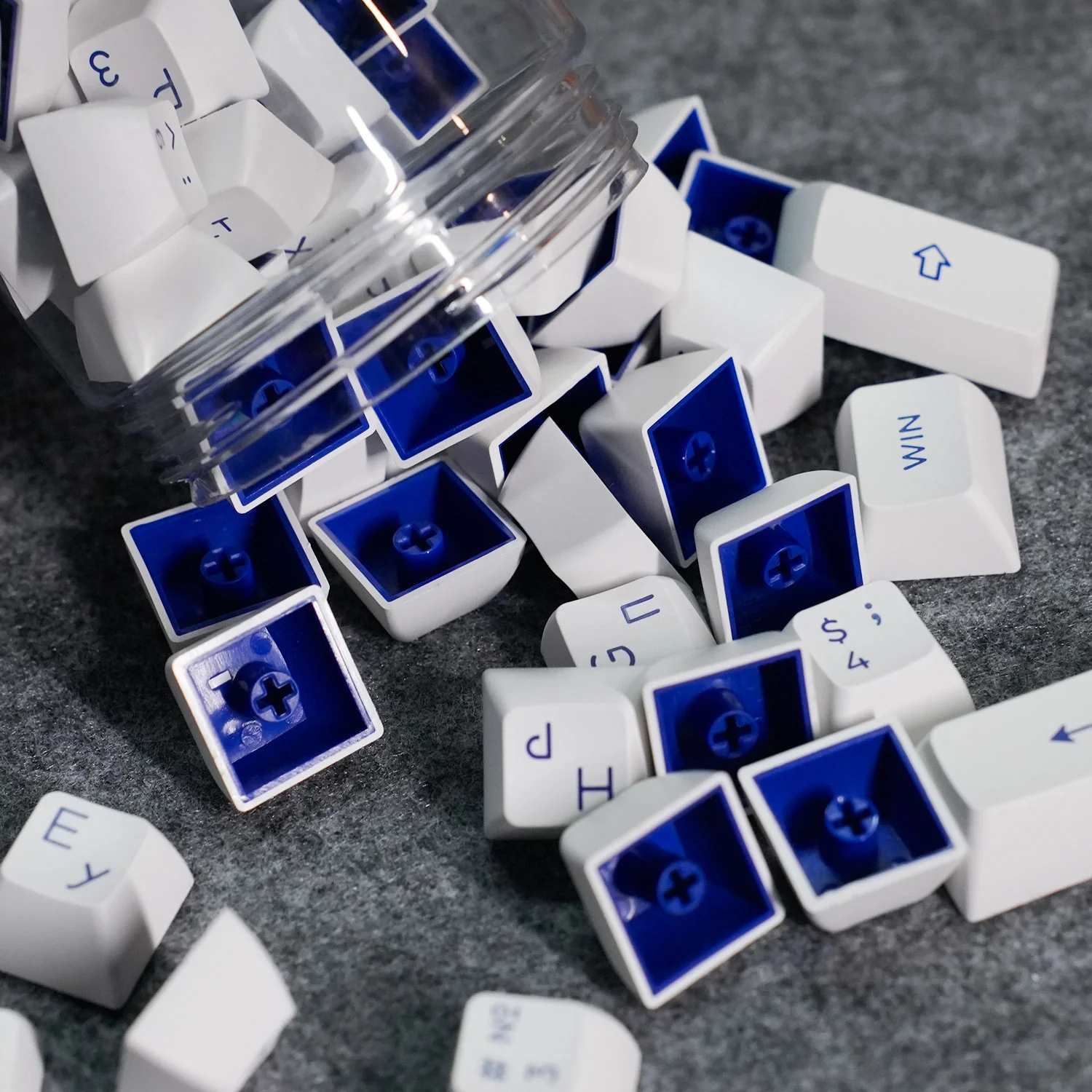 Blue on White Cyrillic Keycap Set (68-key) - Image 8