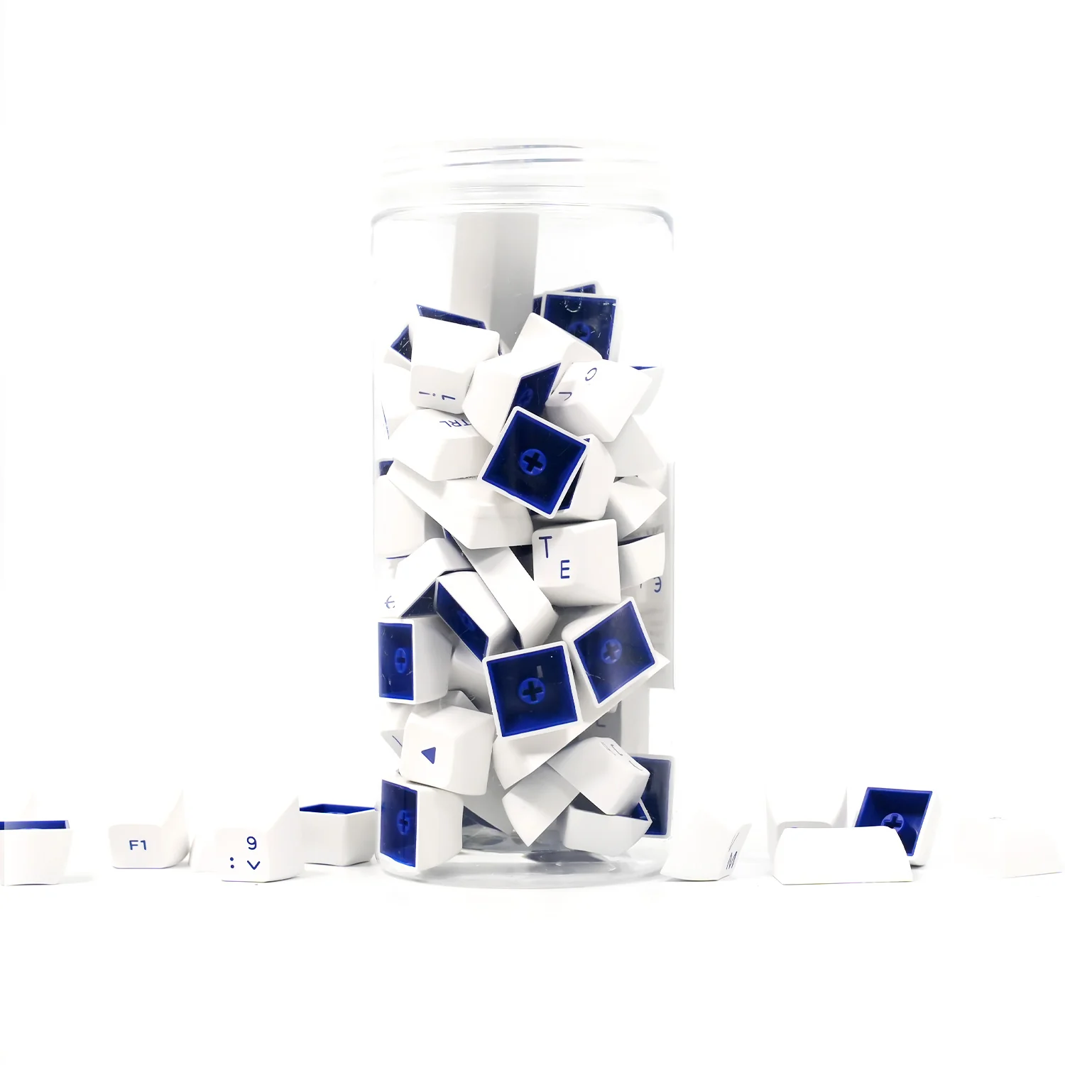 Blue on White Cyrillic Keycap Set (84-key) - Image 5