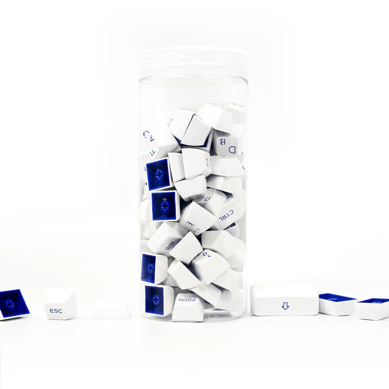 Blue on White Cyrillic Keycap Set (88-key) - Image 4
