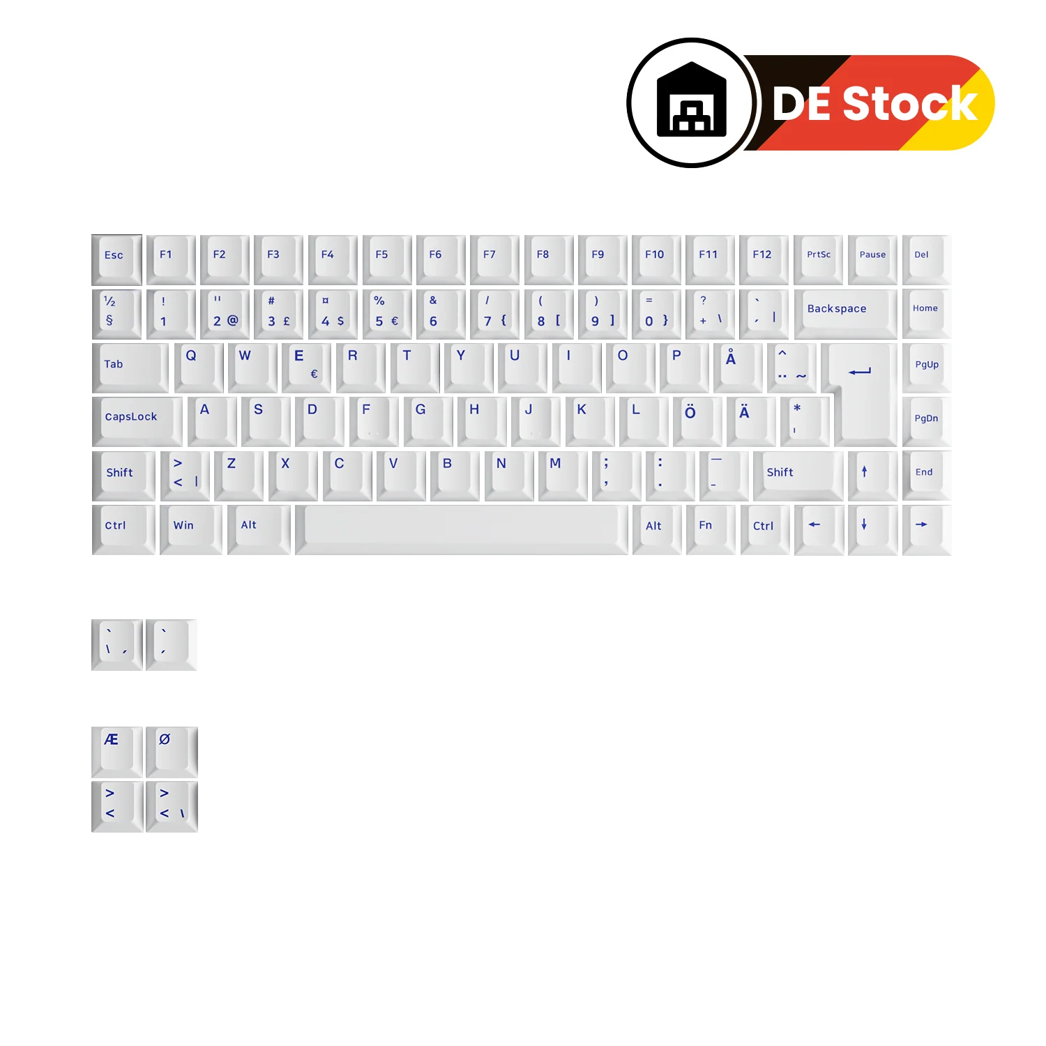 Blue on White ISO Nordic Keycap Set (91-key) - Image 14