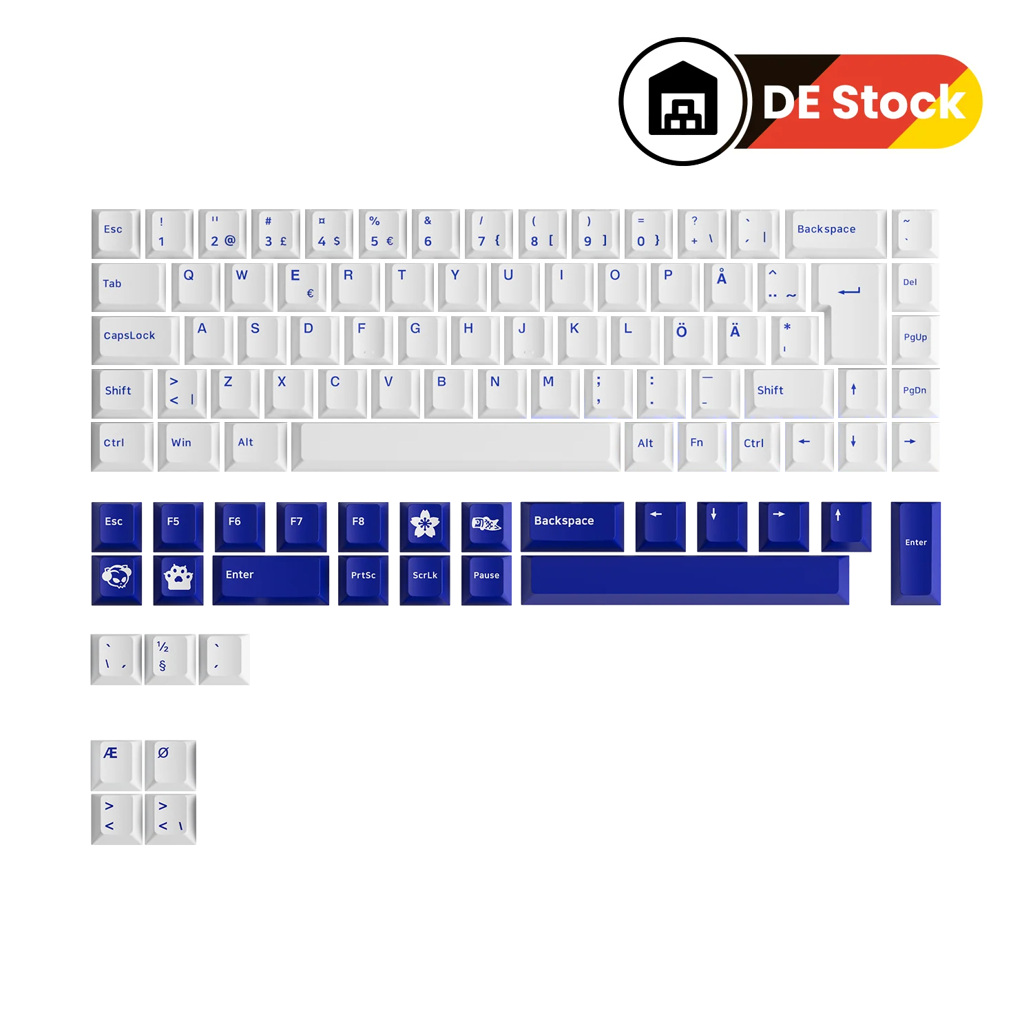 Blue on White ISO Nordic Keycap Set (96-key) - Image 12