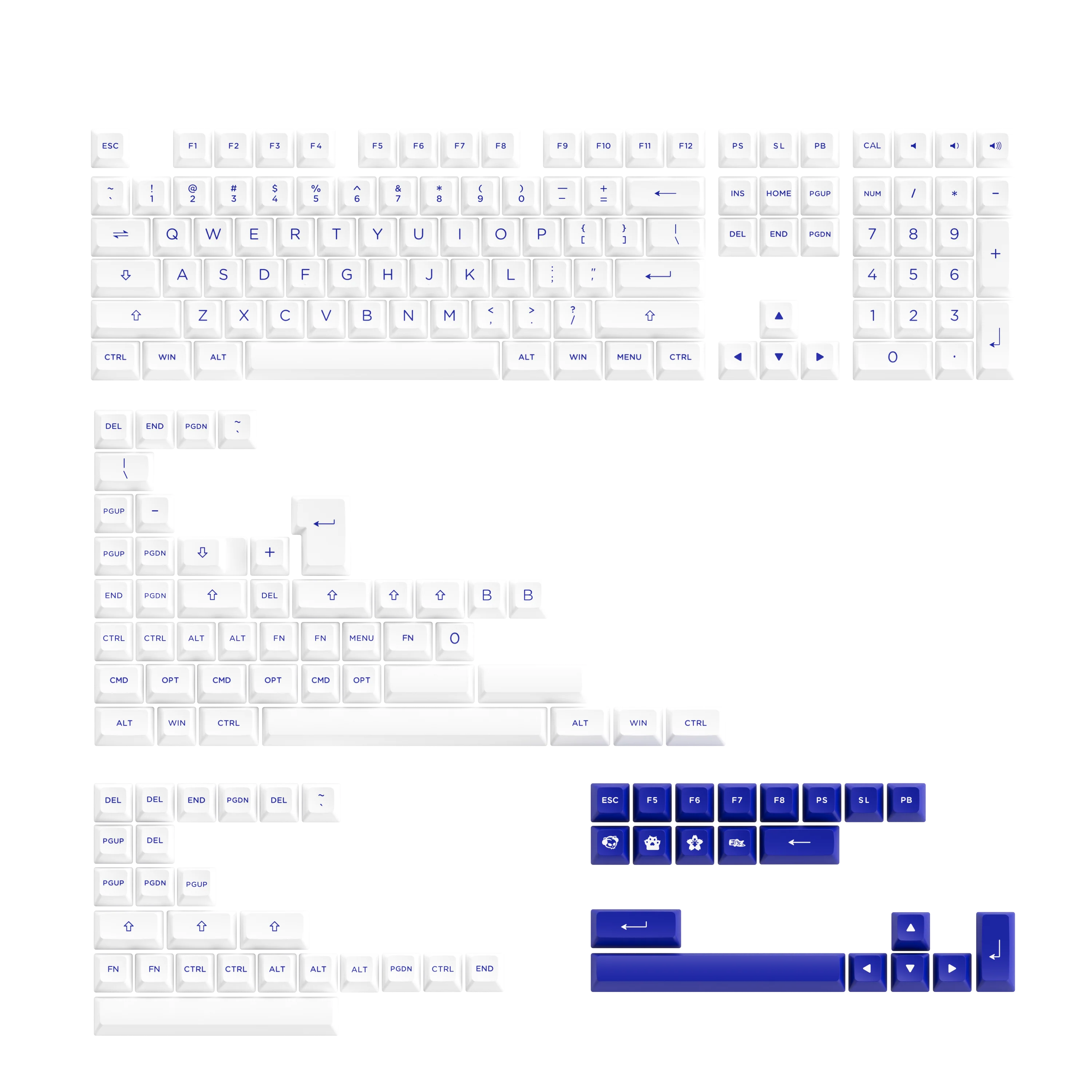 Blue on White Keycap Set (197-Key) - Image 4