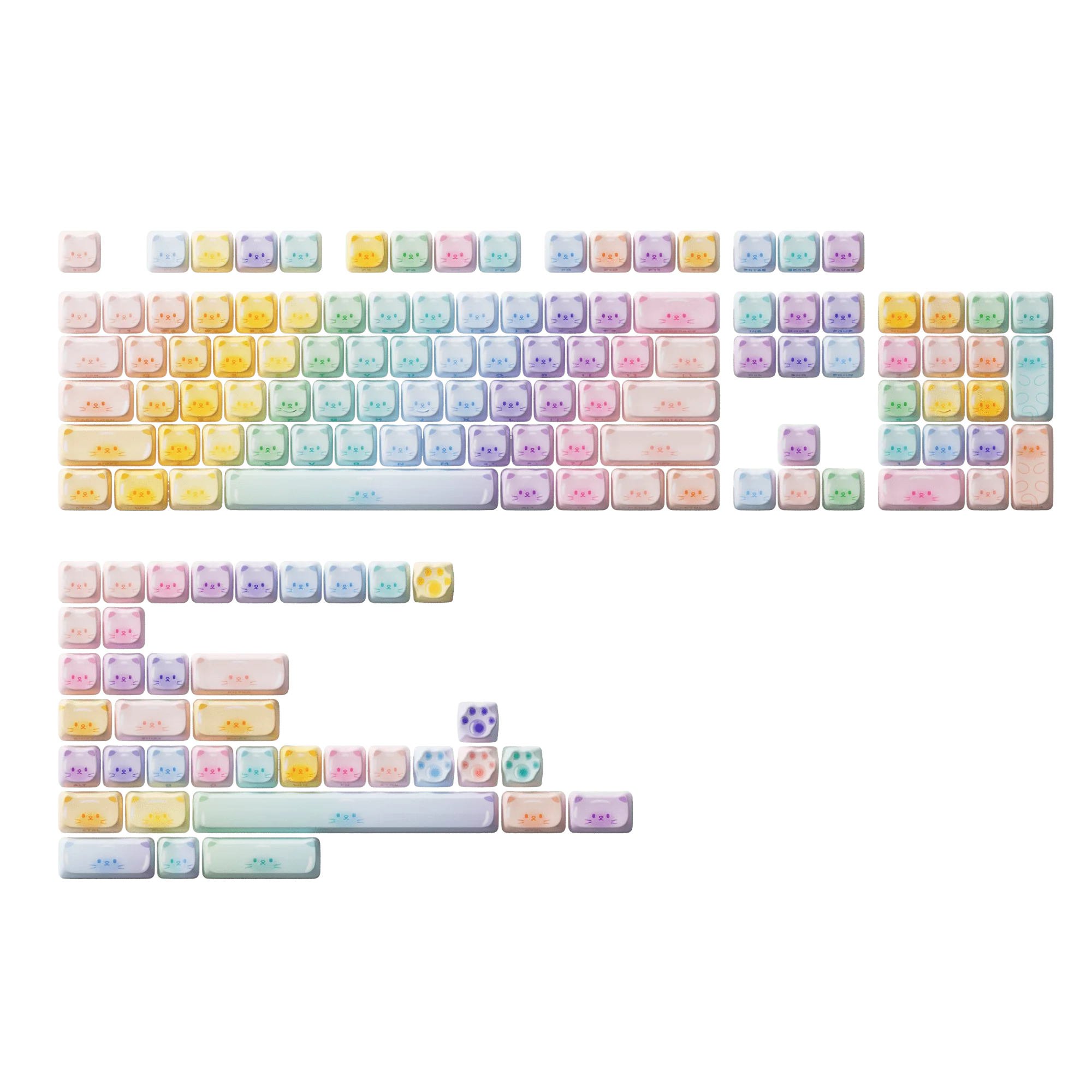 Colorful Cats Keycap Set (142-key)