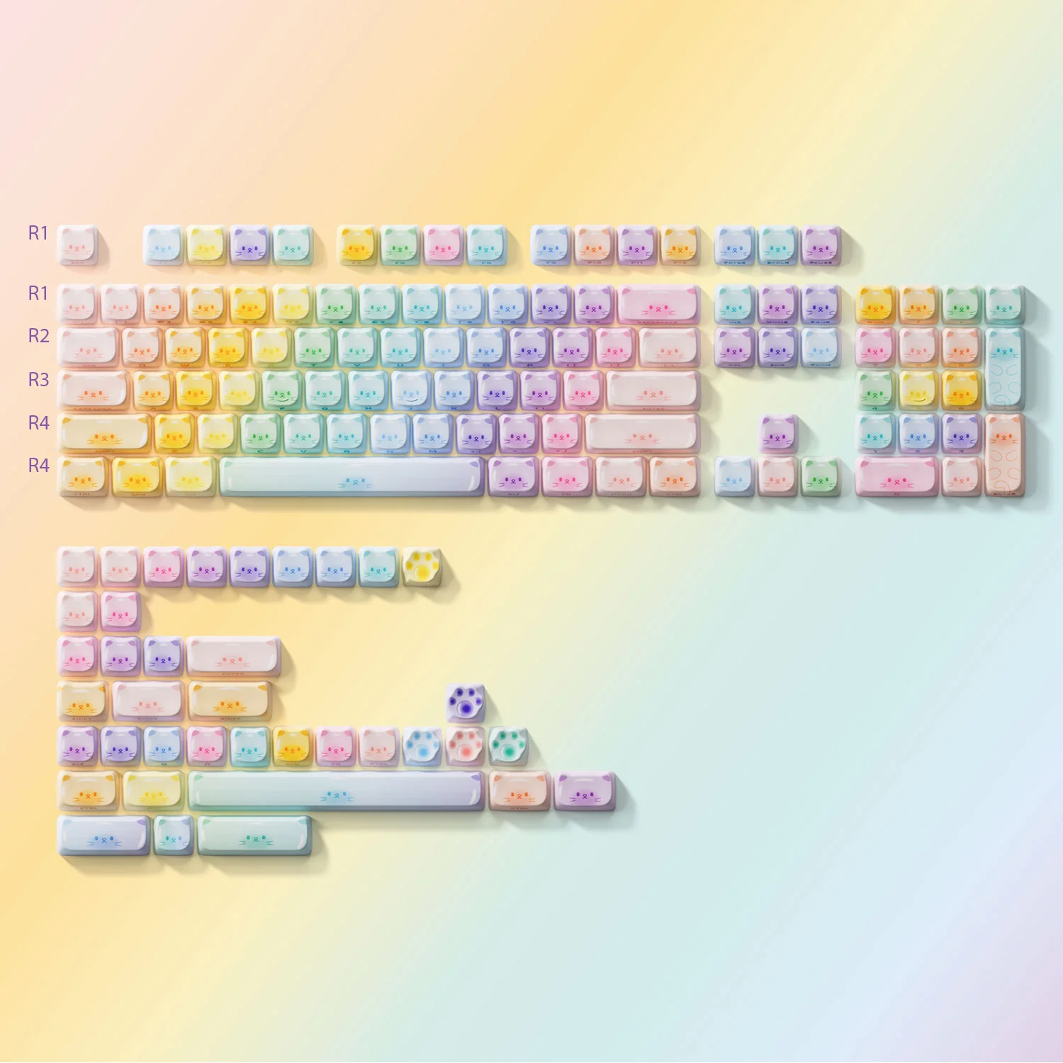 Colorful Cats Keycap Set (142-key) - Image 5