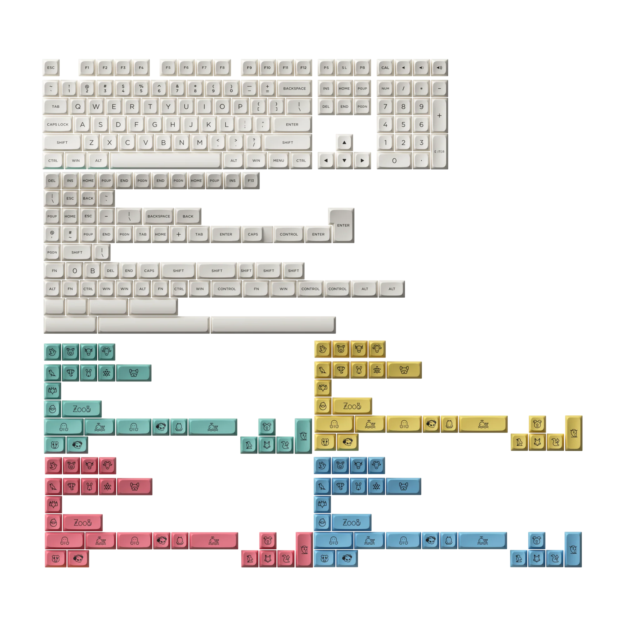 Cream Keycap Set(282-Key)