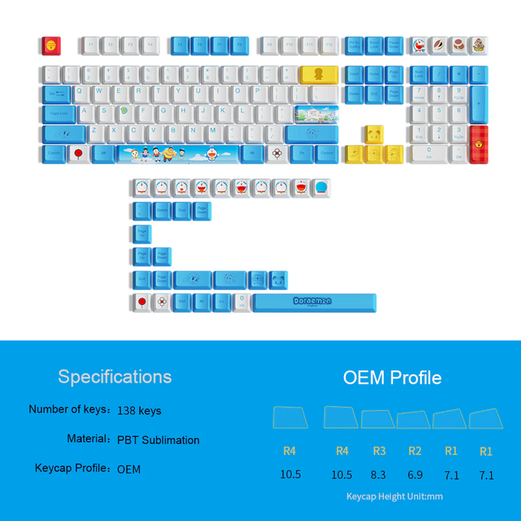 Doraemon Keycap Set(138-key) - Image 3