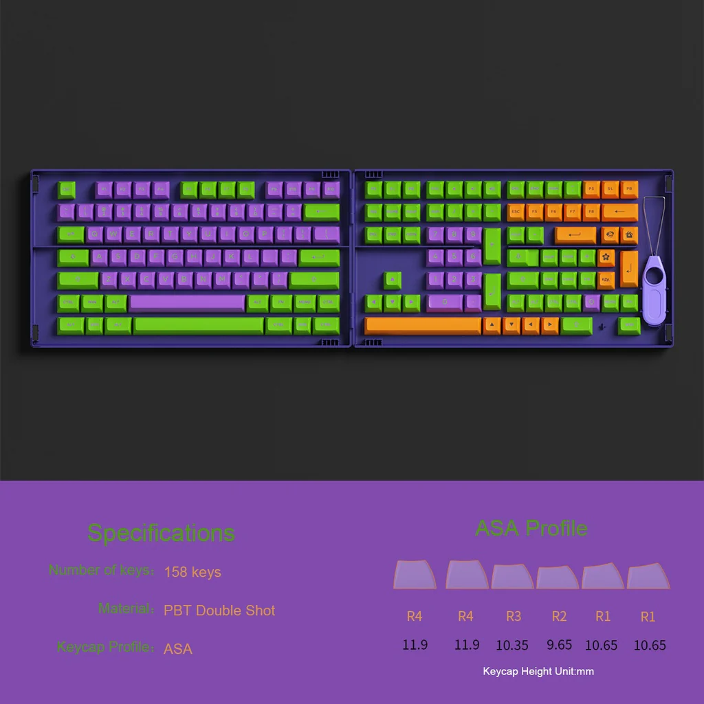 EVA-01 Themed Keycap Set (158-key) - Image 3