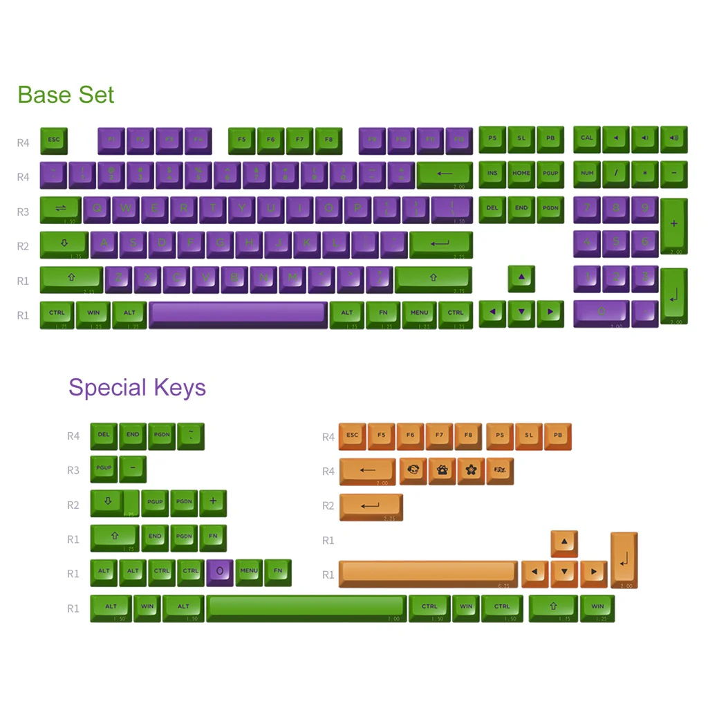 EVA-01 Themed Keycap Set (158-key) - Image 4