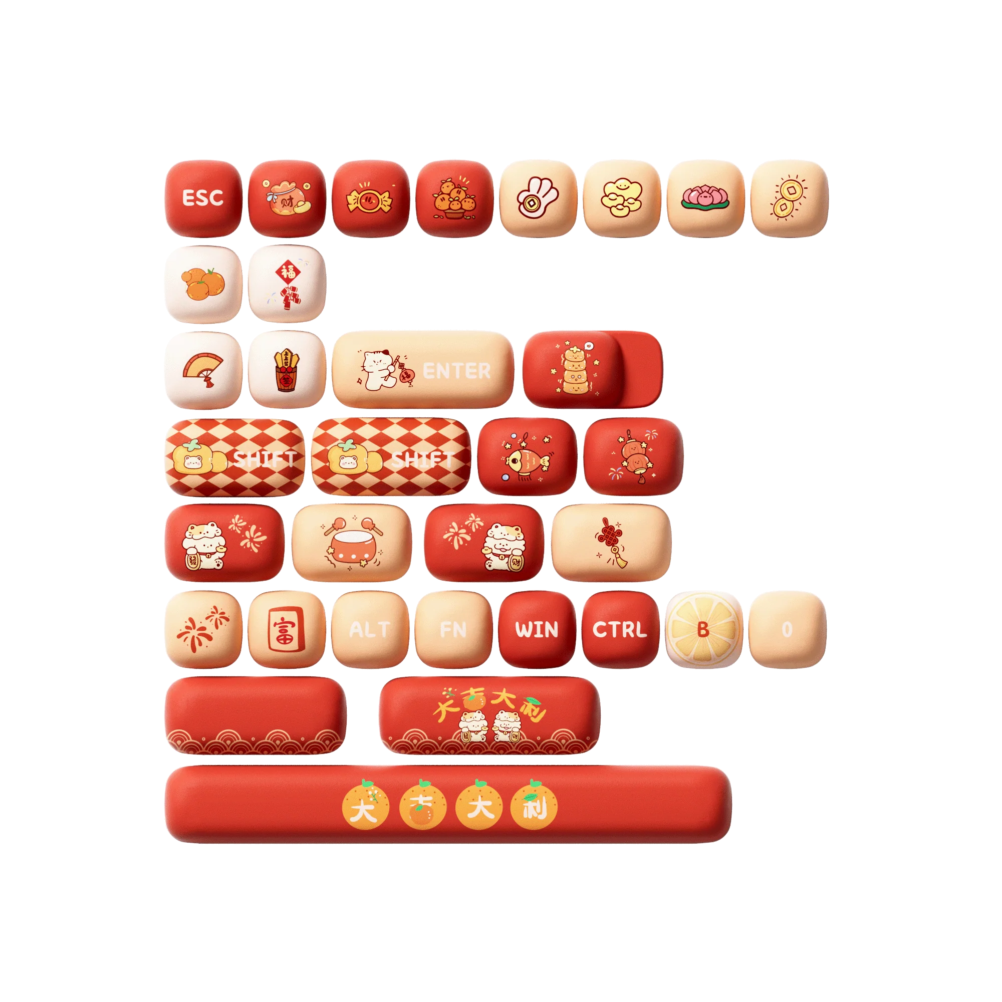 Lucky Tangerine Keycap Set (137-key) - Image 12