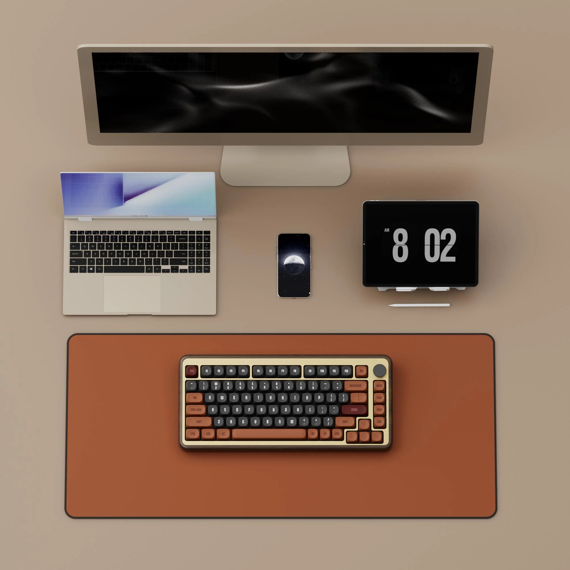 MU02 Autumn Wooden Keyboard - Image 3