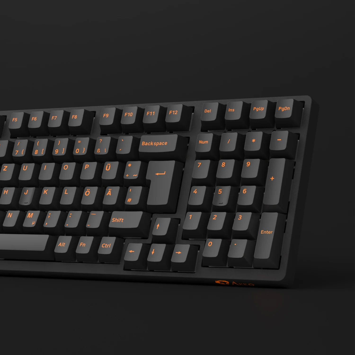 Orange on Black ISO DE Keycap Set (119-key) - Image 10