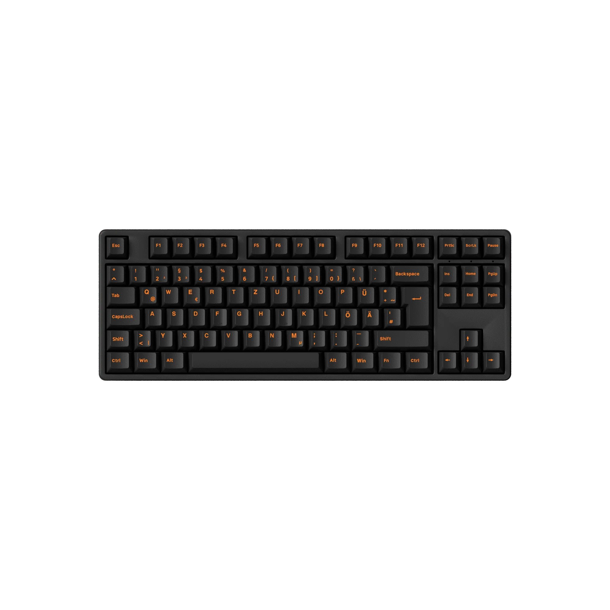Orange on Black ISO-DE/UK/Nordic Keycap Set (210-key) - Image 7