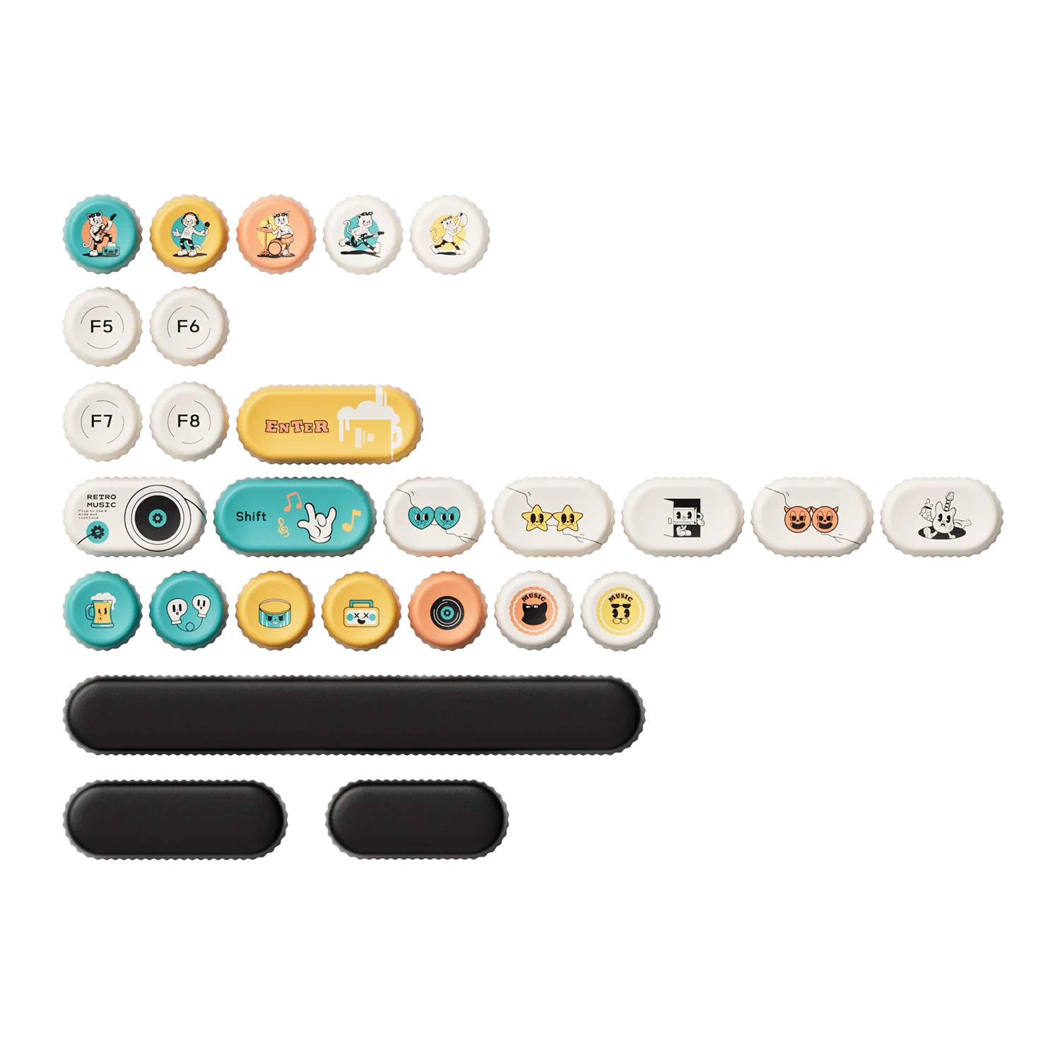 Punk Cat BottleCap Keycaps Set (131-key) - Image 12