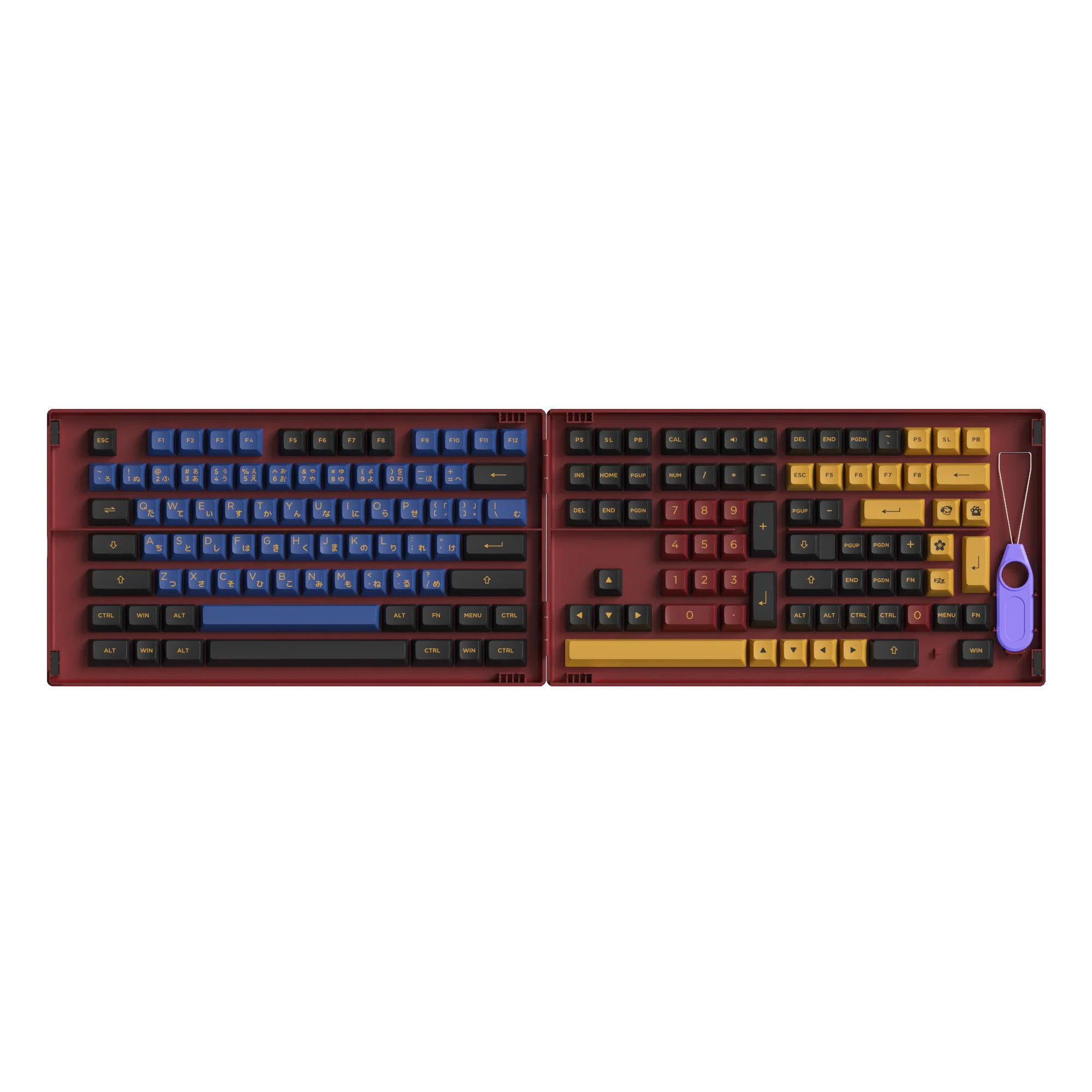Red & Blue Samurai Keycap Set (226-key)