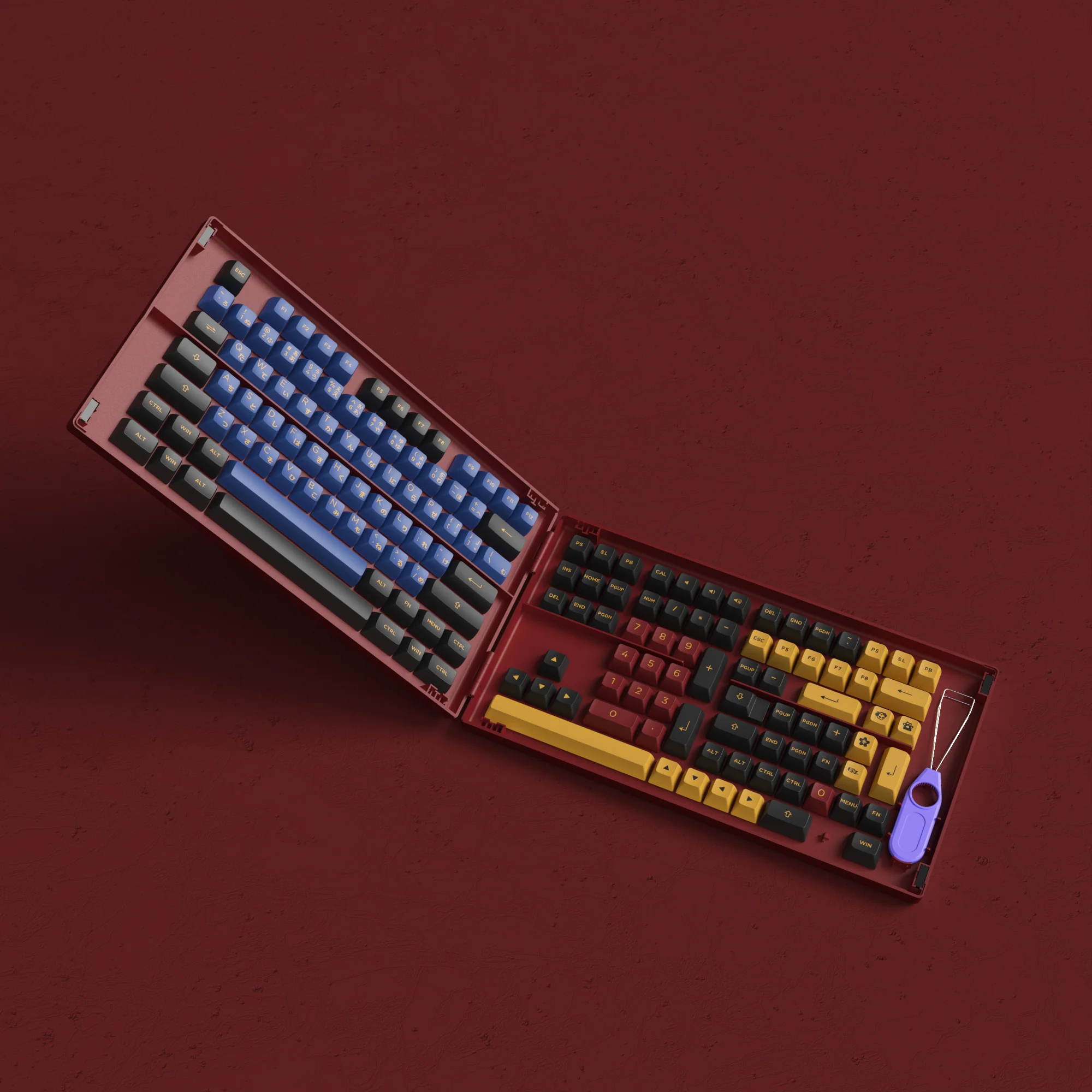 Red & Blue Samurai Keycap Set (226-key) - Image 3