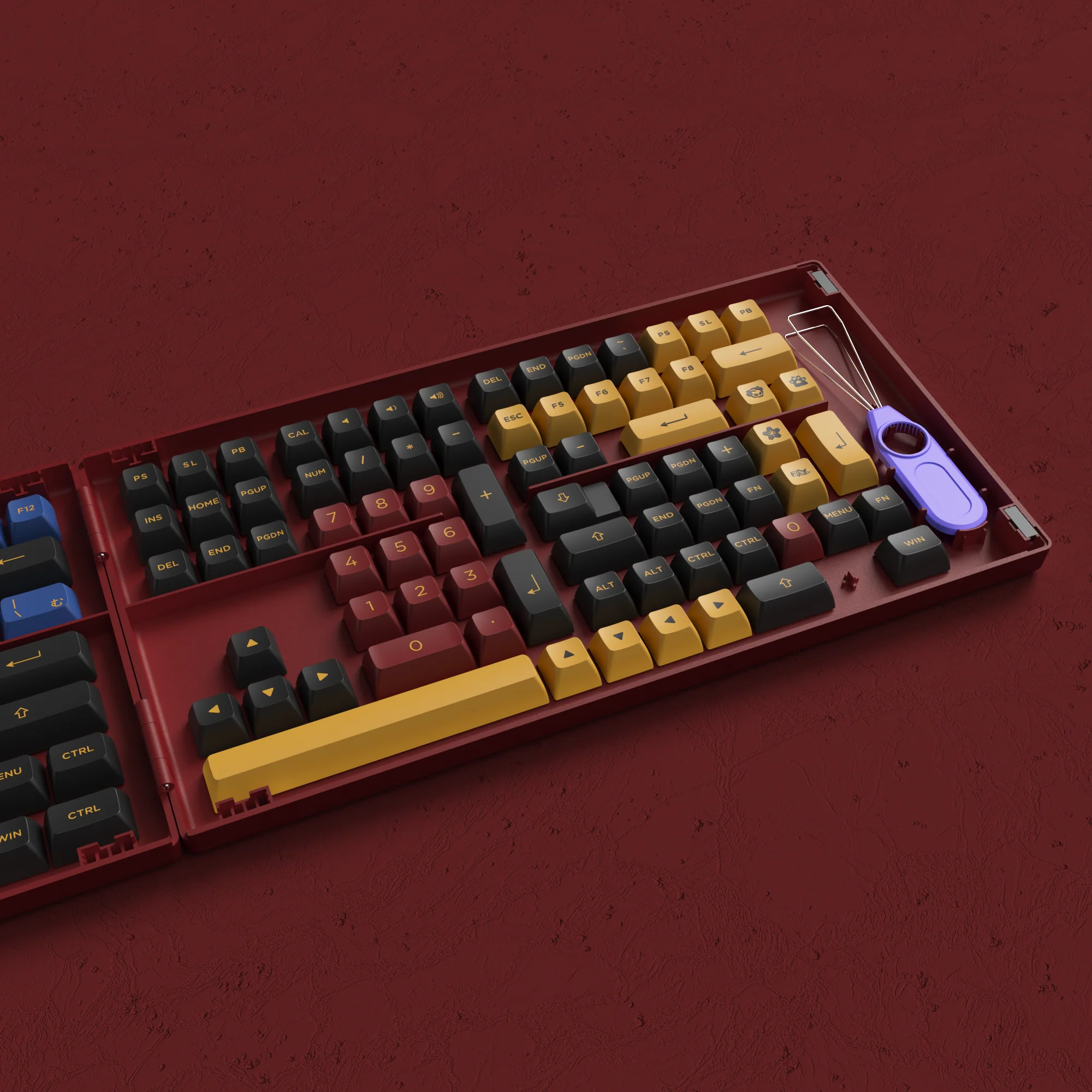 Red & Blue Samurai Keycap Set (226-key) - Image 4