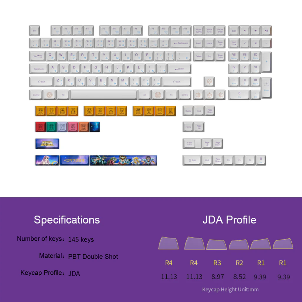 Saint Seiya Keycap Set (145-key) - Image 3