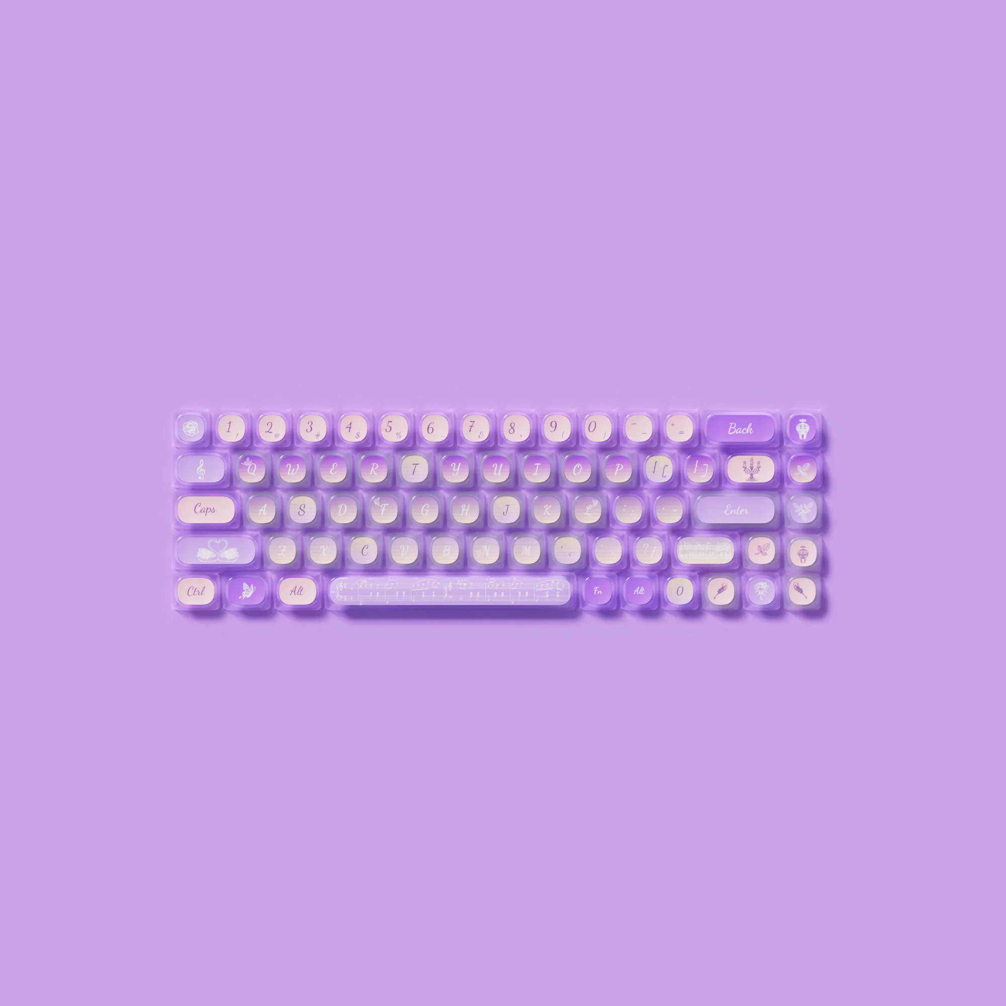 Swan Sonata Pudding Keycap Set (140-key) - Image 3