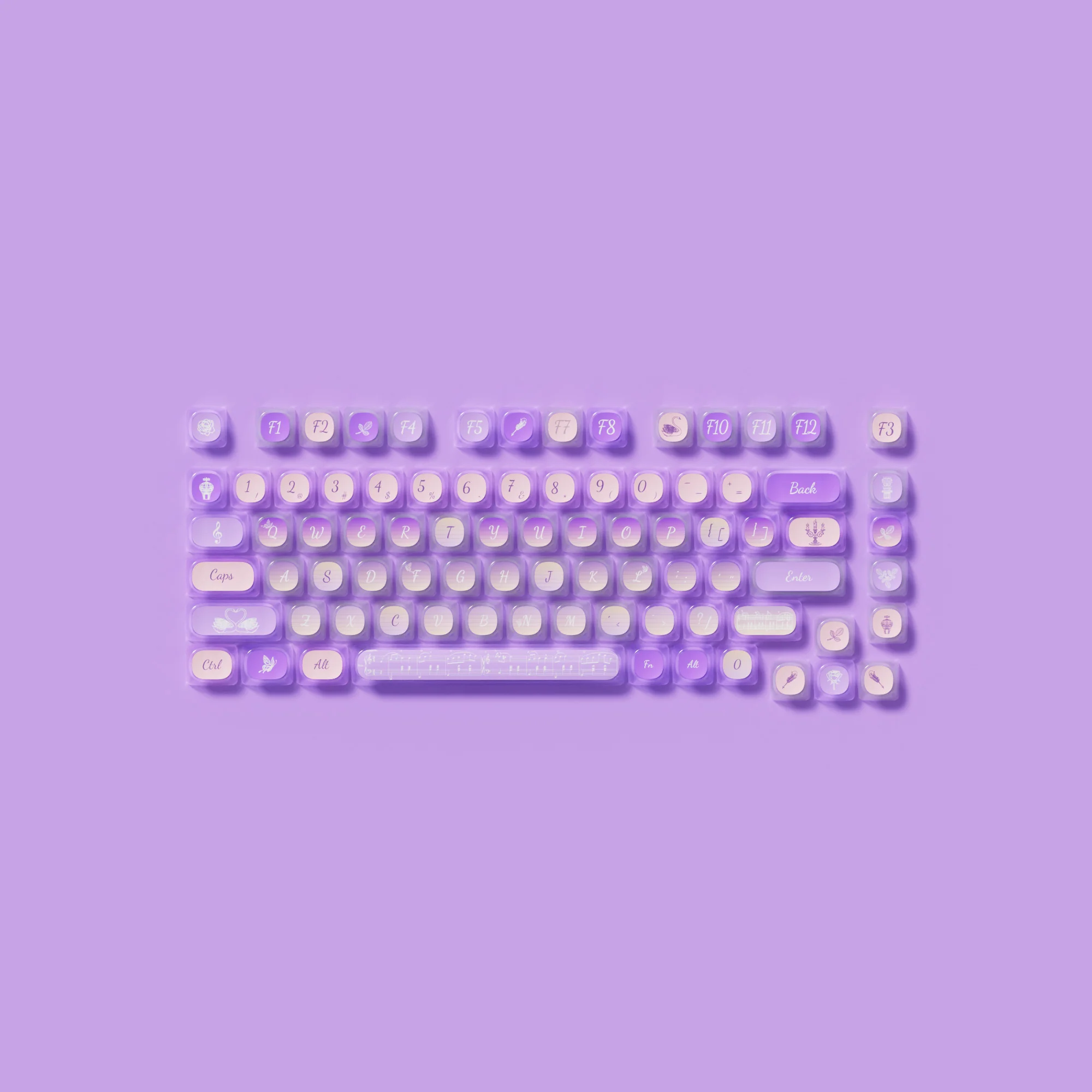 Swan Sonata Pudding Keycap Set (140-key) - Image 4